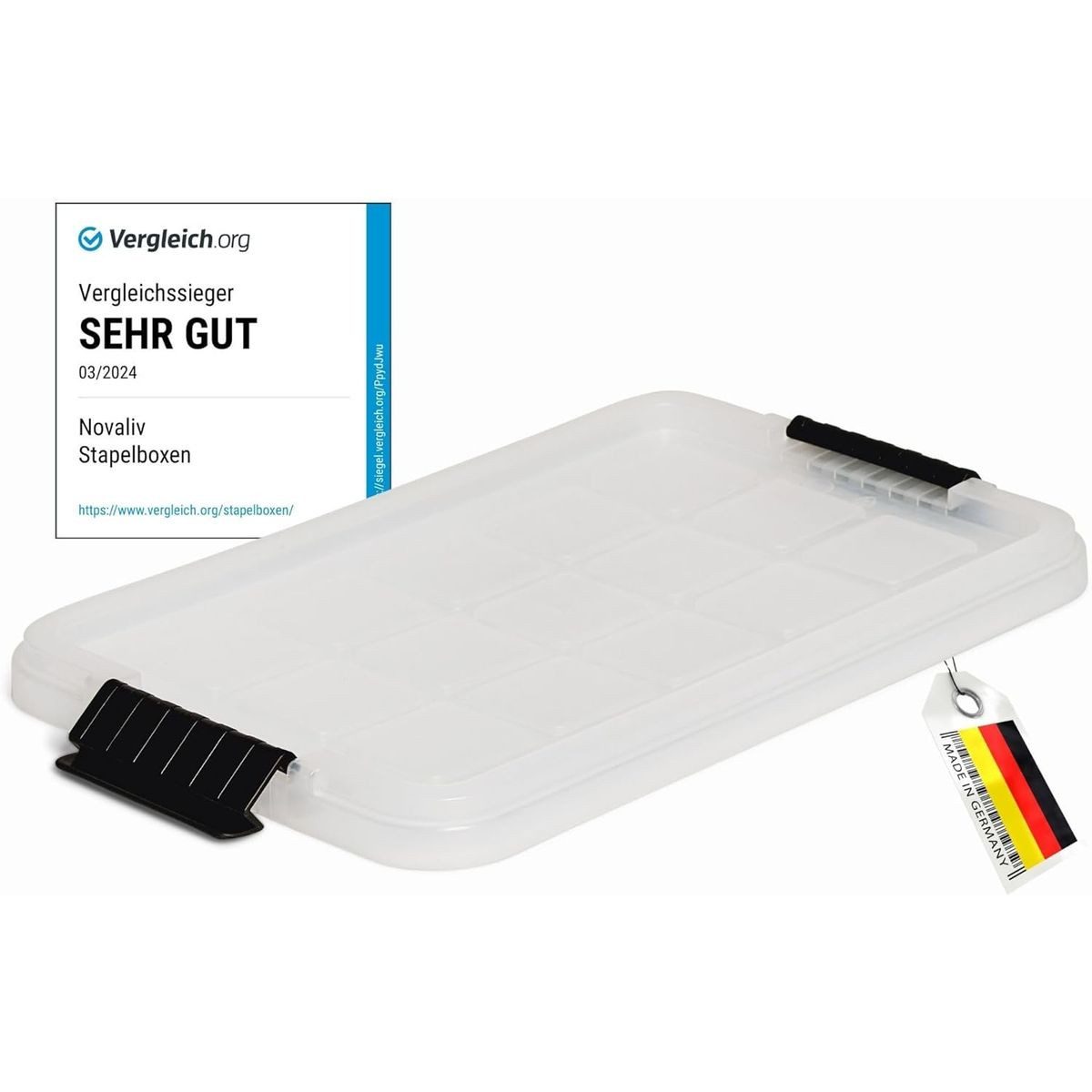 Novaliv Aufbewahrungsbox 30531-1 (1 St), Novaliv 1x Ersatzdeckel 5 Liter mit Clipverschluss 25x15 cm Transparen