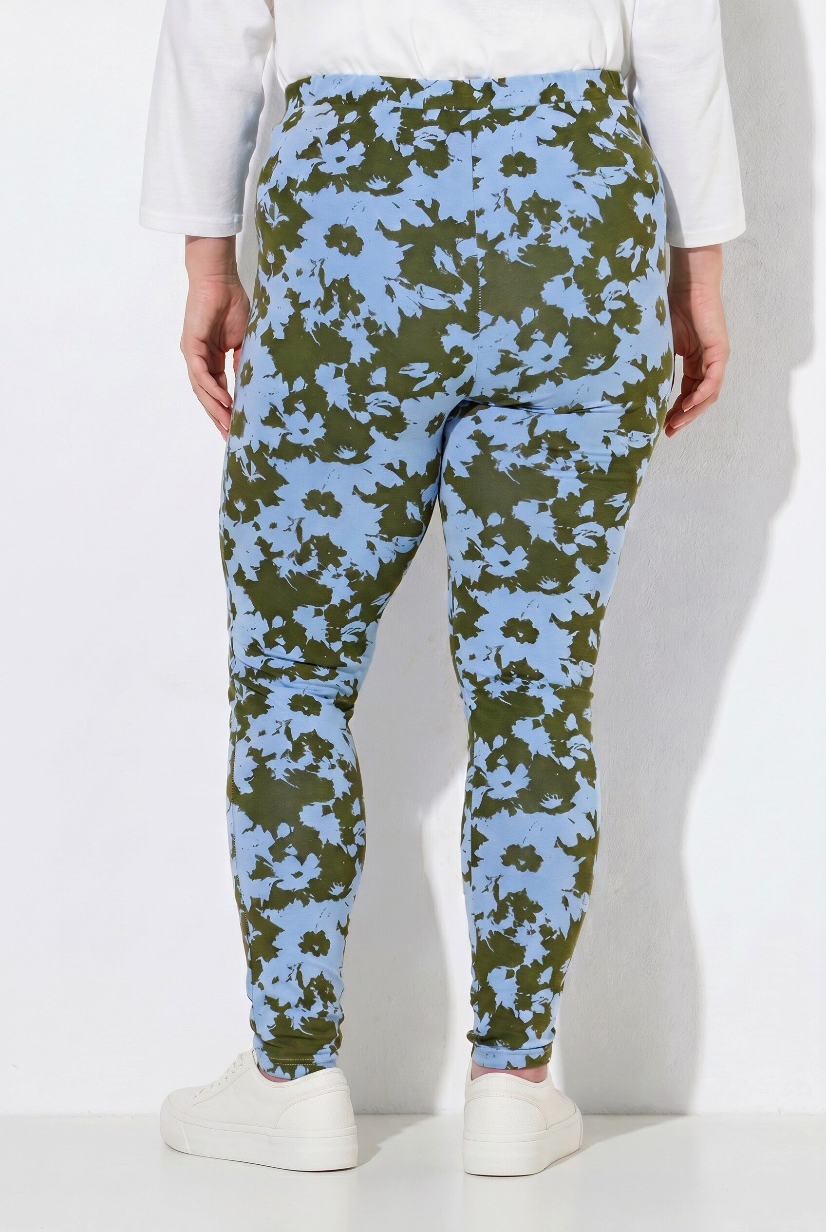 Ulla Popken Leggings Leggings Blüten Slim Elastikbund Biobaumwolle – Bild 3 von 4