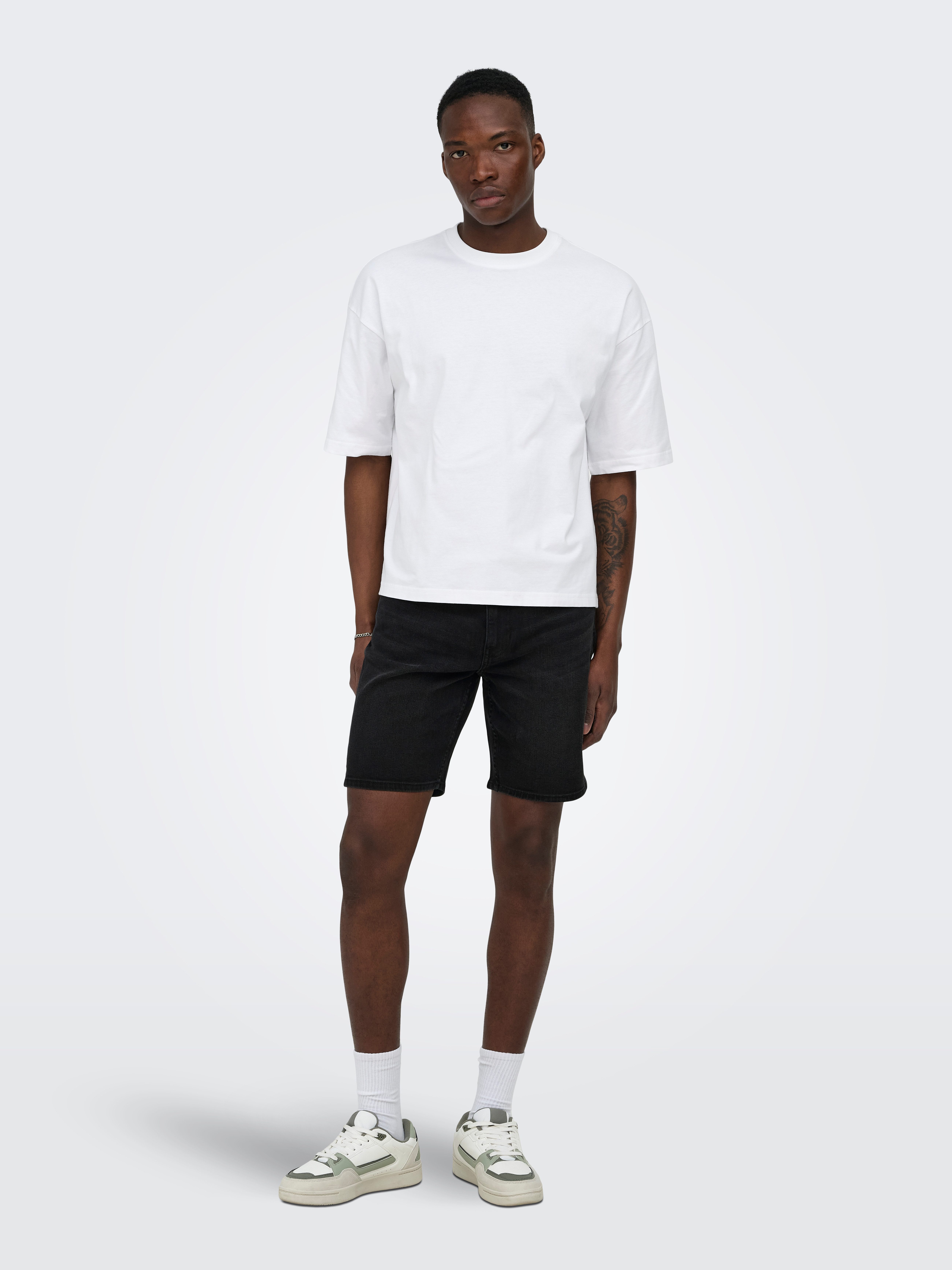 ONLY & SONS Shorts ONSWEFT BOX PIM DNM SHORTS OTL Baumwollmischung, normal geschnitten – Bild 4 von 5