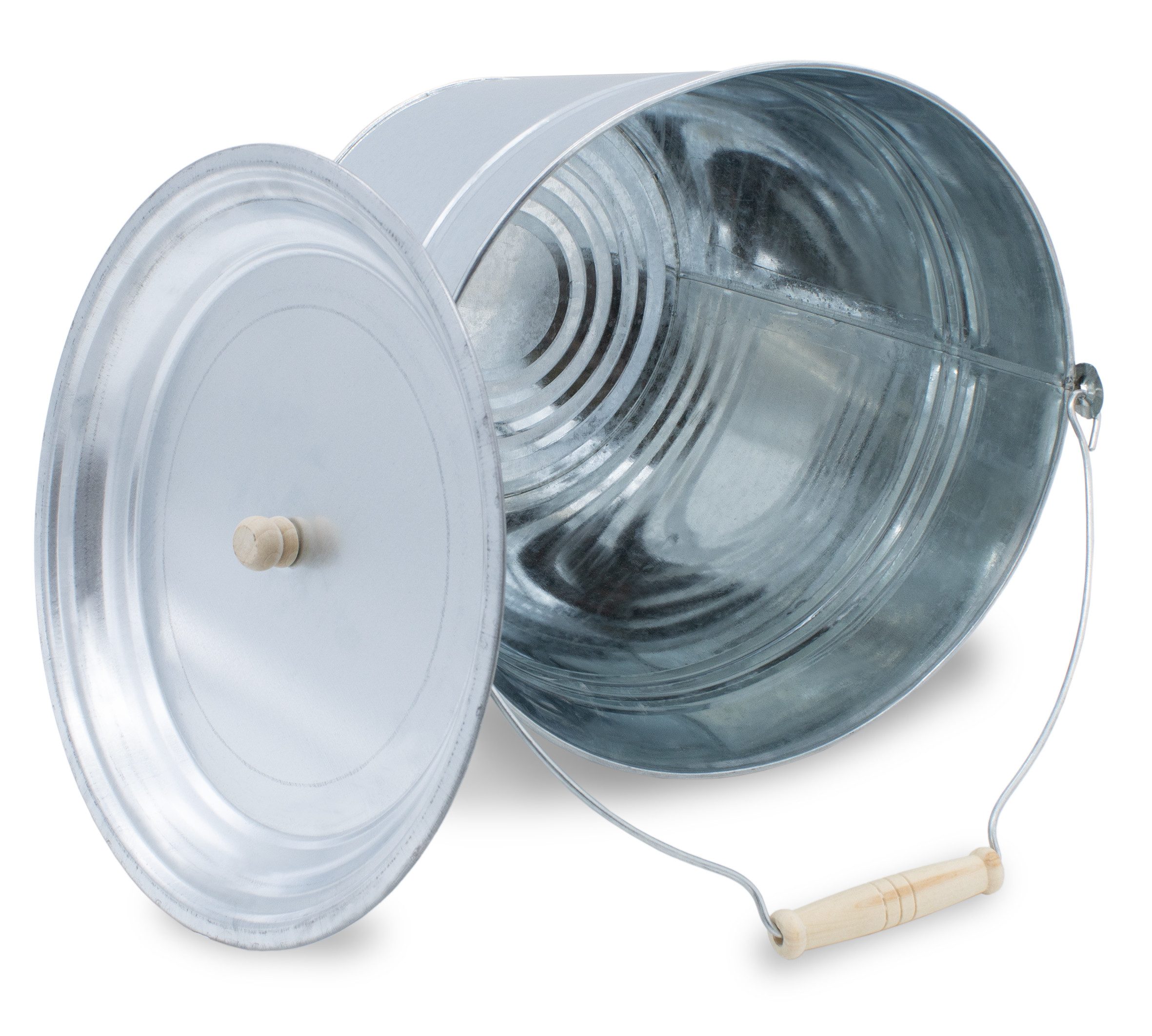 Spetebo Übertopf Zinkeimer mit Deckel - 12 L (Stück, 1 St., Zinkeimer), dekorativer Eimer zum Bepflanzen oder Transport