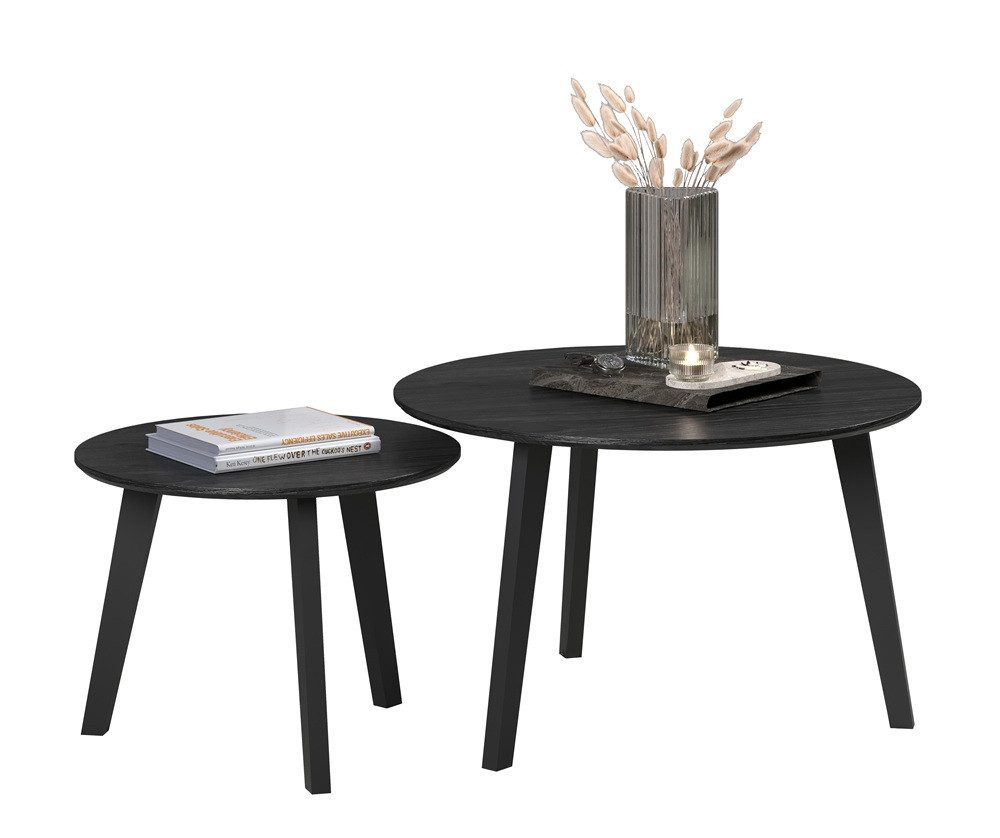 trendteam Couchtisch Couchtisch Set Ronin, Esche schwarz, 2-teilig (2er Set), 2-teilig