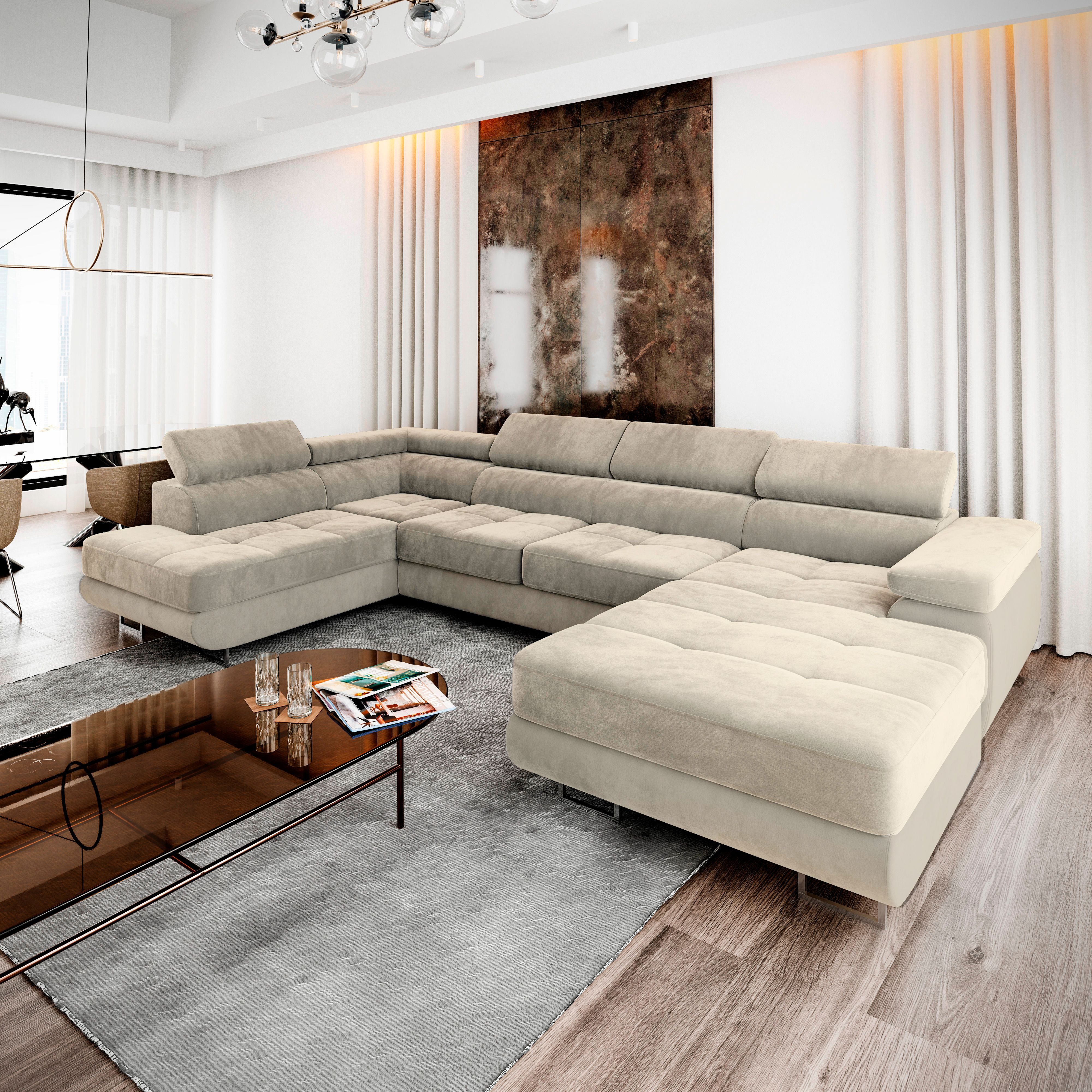 Masseno Ecksofa CASONE mit Schlaffunktion U-Form, günstig online kaufen