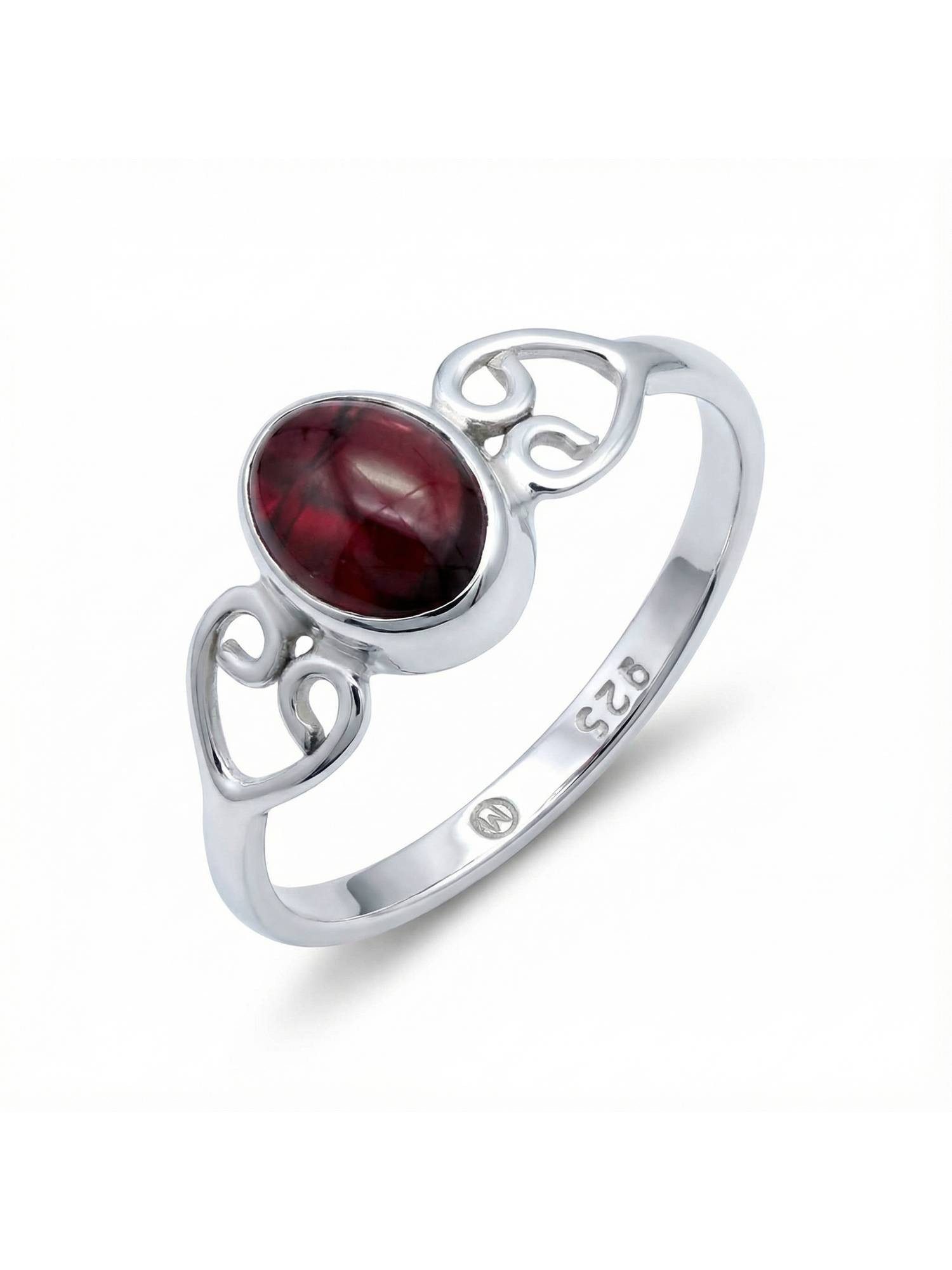 Silberring ORITI aus 925 Silber mit Granat