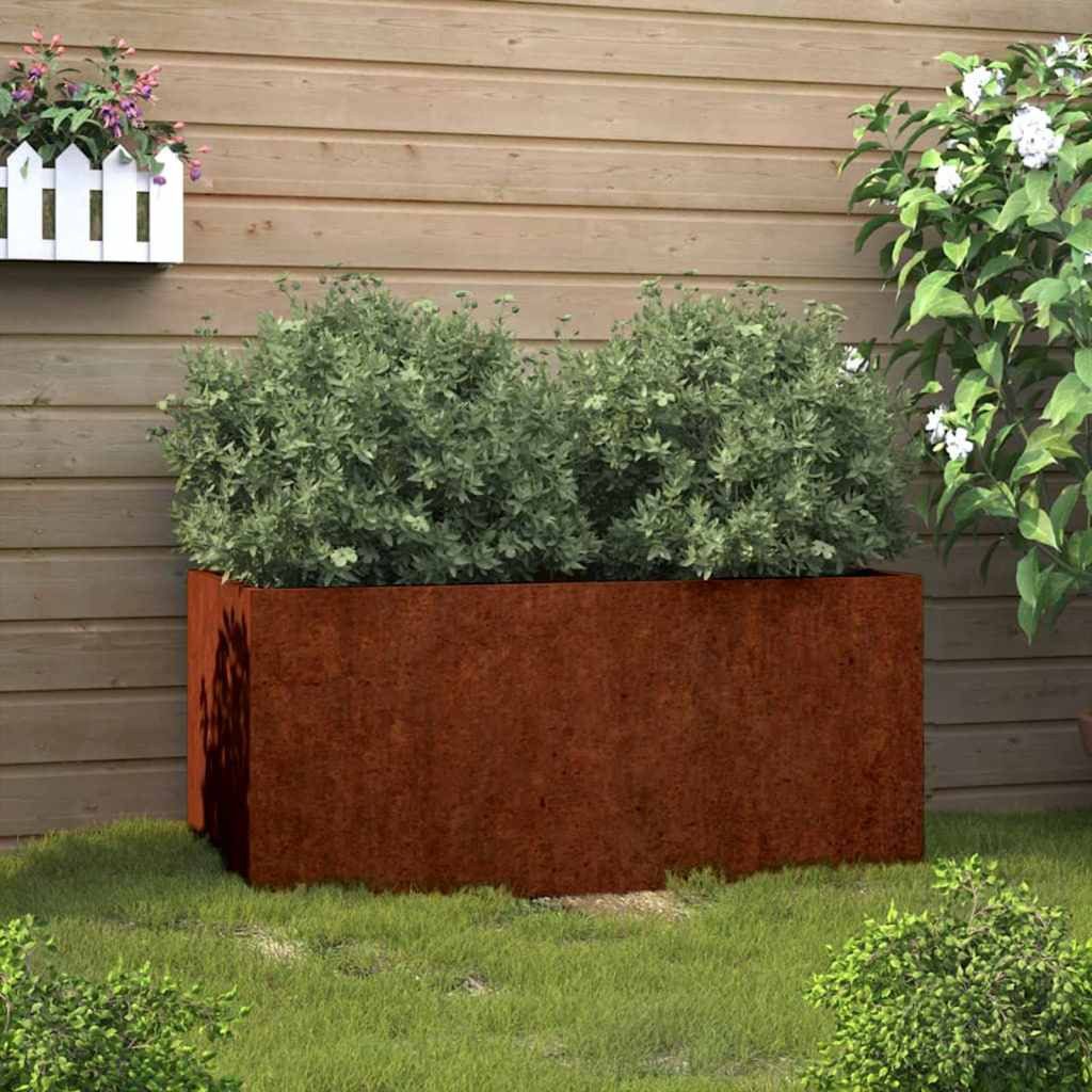 furnicato Hochbeet Pflanzkübel Cortenstahl 62 x 40 x 39 cm Rostig