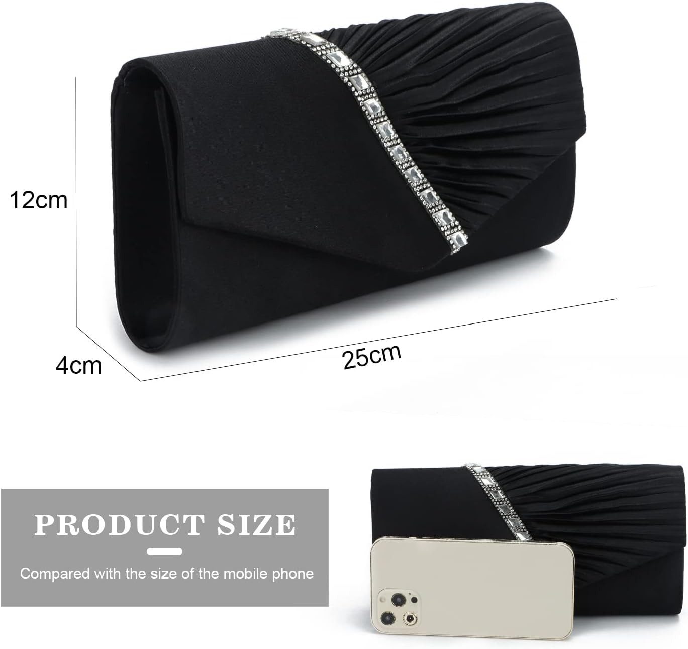 Coonoor Abendtasche mit Kristall Abend Clutch Handtasche für Damen Schultertasche – Bild 2 von 5