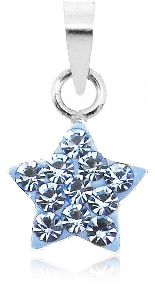 LUISIA® Kettenanhänger Anhänger Stern mit Kristallen von Swarovski® - 925 Sterling Silber (inkl. Schmuckbox)