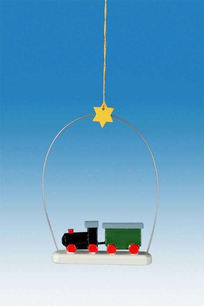 Christbaumschmuck Baumbehang Eisenbahn im Ring 3tlg. Höhe 6,5cm NEU