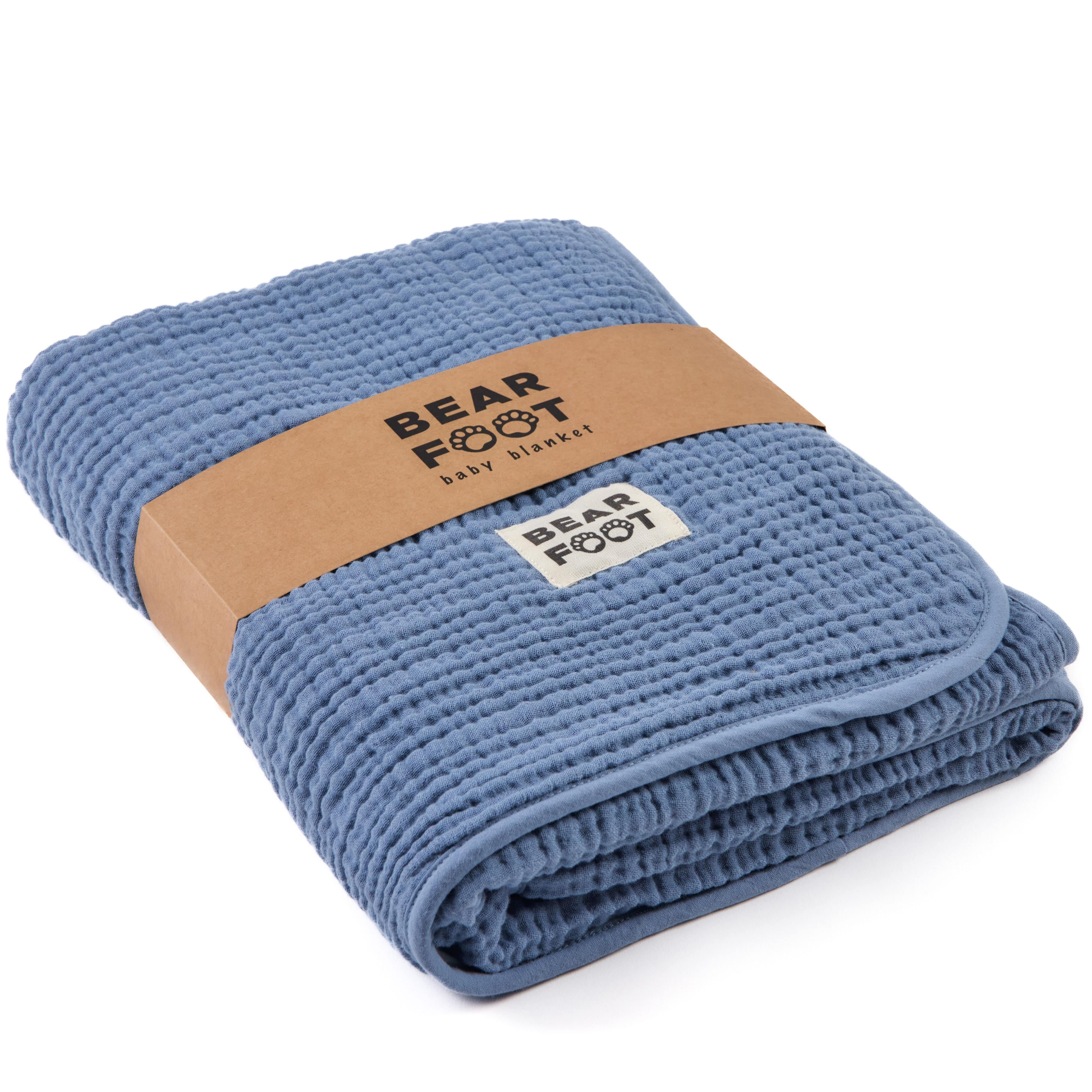 Babydecke Babydecke Musselin Fleecedecke flauschig weich - blau, BEARFOOT, günstig online kaufen