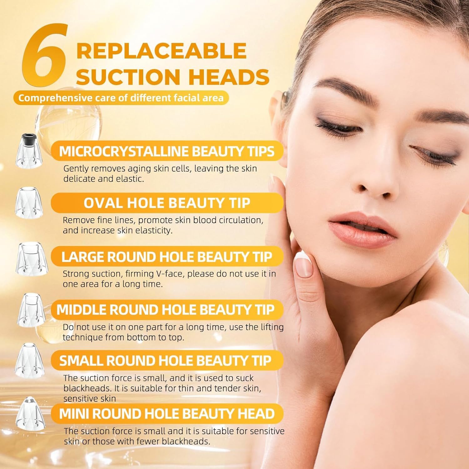 ibettertec Mikrodermabrasionsgerät Porenreiniger,Mitesserentferner,Porensauger,6 Saugköpfen, Gesichtsporenreiniger, Tiefenreinigung,USB-aufladbar, weiß,Komedonen-Extraktor,Geschenkset, Vakuum Beauty Hautpflegegerät mit 3 Modi,für Verschiedene Hauttypen