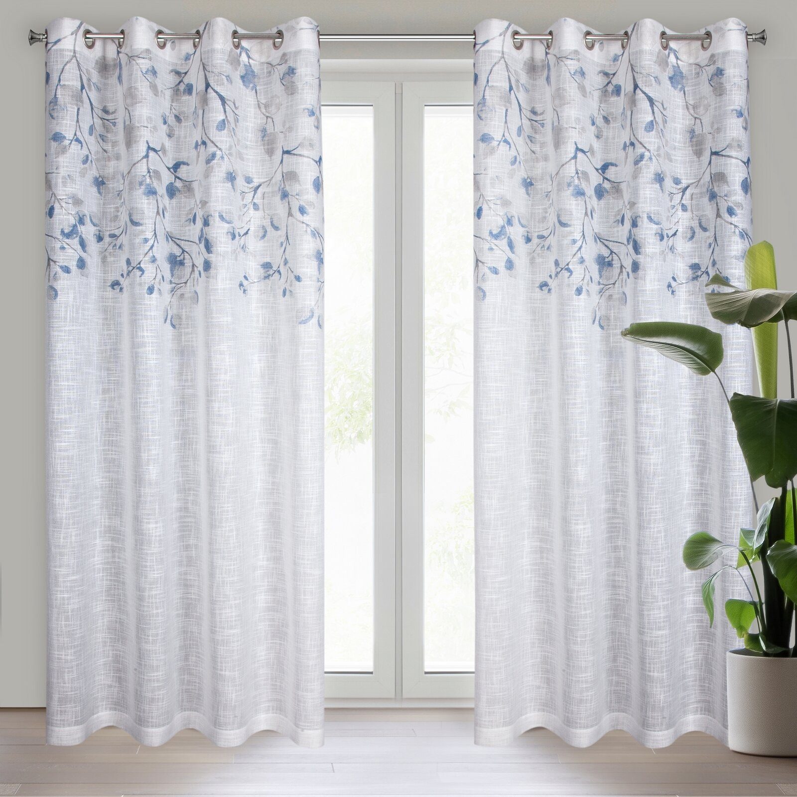 Eurofirany Gardine Landhaus Gardinen mit Blumenmuster günstig online kaufen
