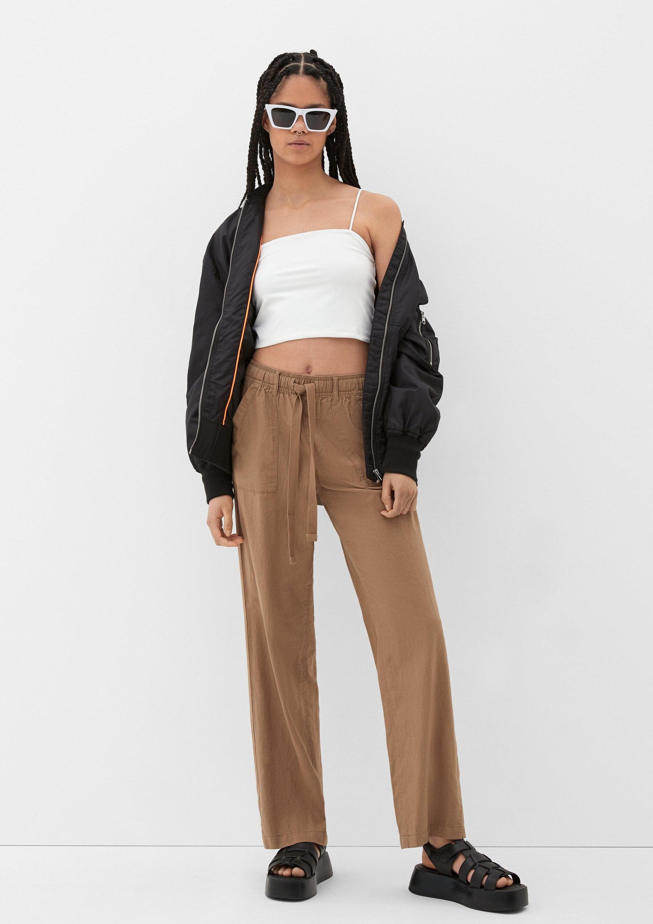 QS Chinos Hose Regular: Hose aus Leinenmix günstig online kaufen