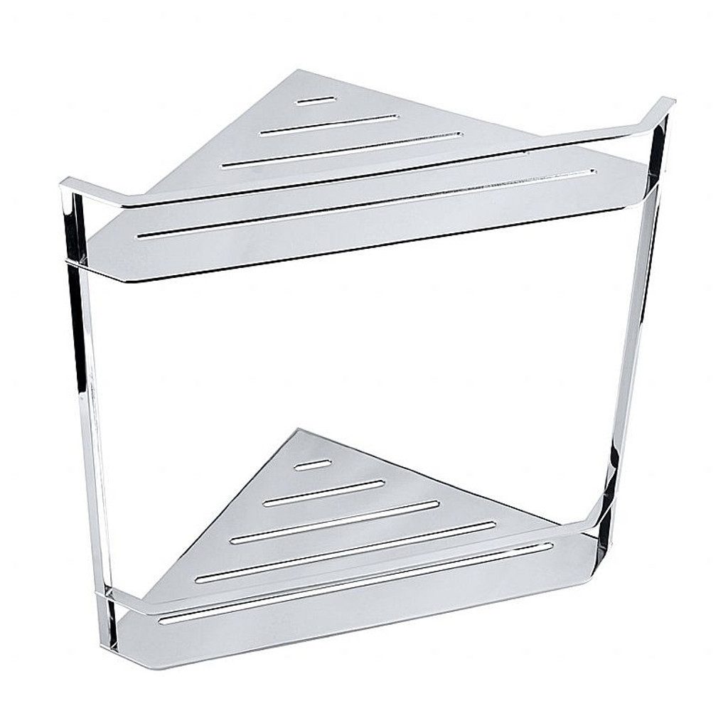 BRILLANTBAD® Duschregal BYTRO Doppeleckseifenkorb Edelstahl Chrom poliert Bad & WC >> Bohren