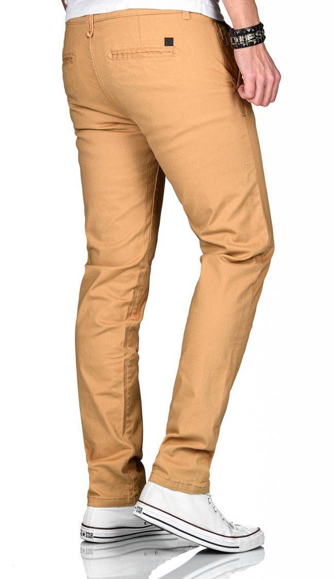 Maurelio Modriano Straight-Jeans Maurelio Modriano Herren Designer Chino Hose Schwarz MM-002 mit Stretchanteil