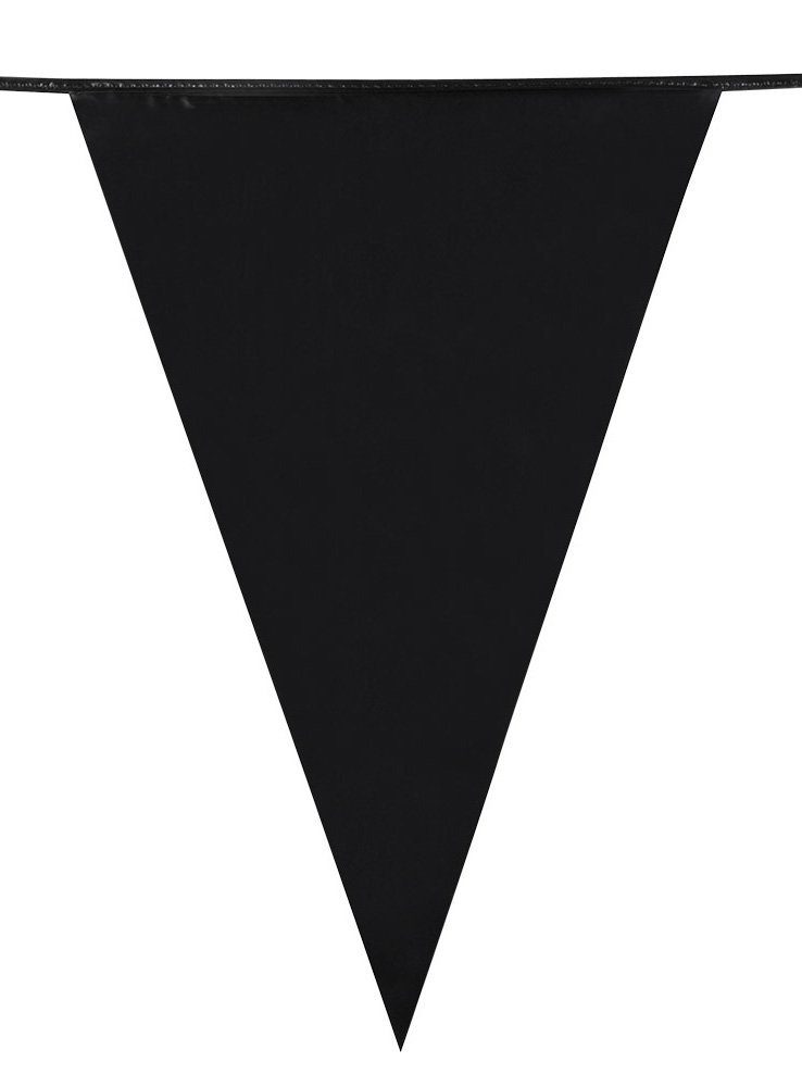 Boland Hängedekoration Schwarze Wimpelkette 10 m, Raumdekoration für Geburtstage, Mottopartys und Events!