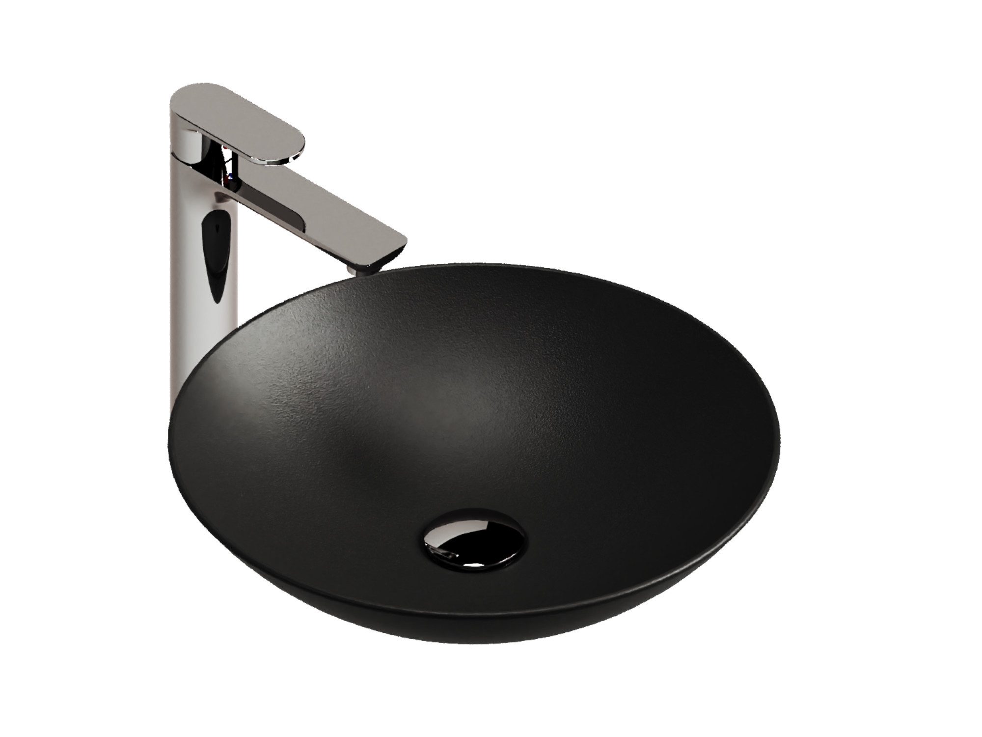 Aqua Bagno Aufsatzwaschbecken Waschschale Handwaschbecken rund schwarz matt Gästebad