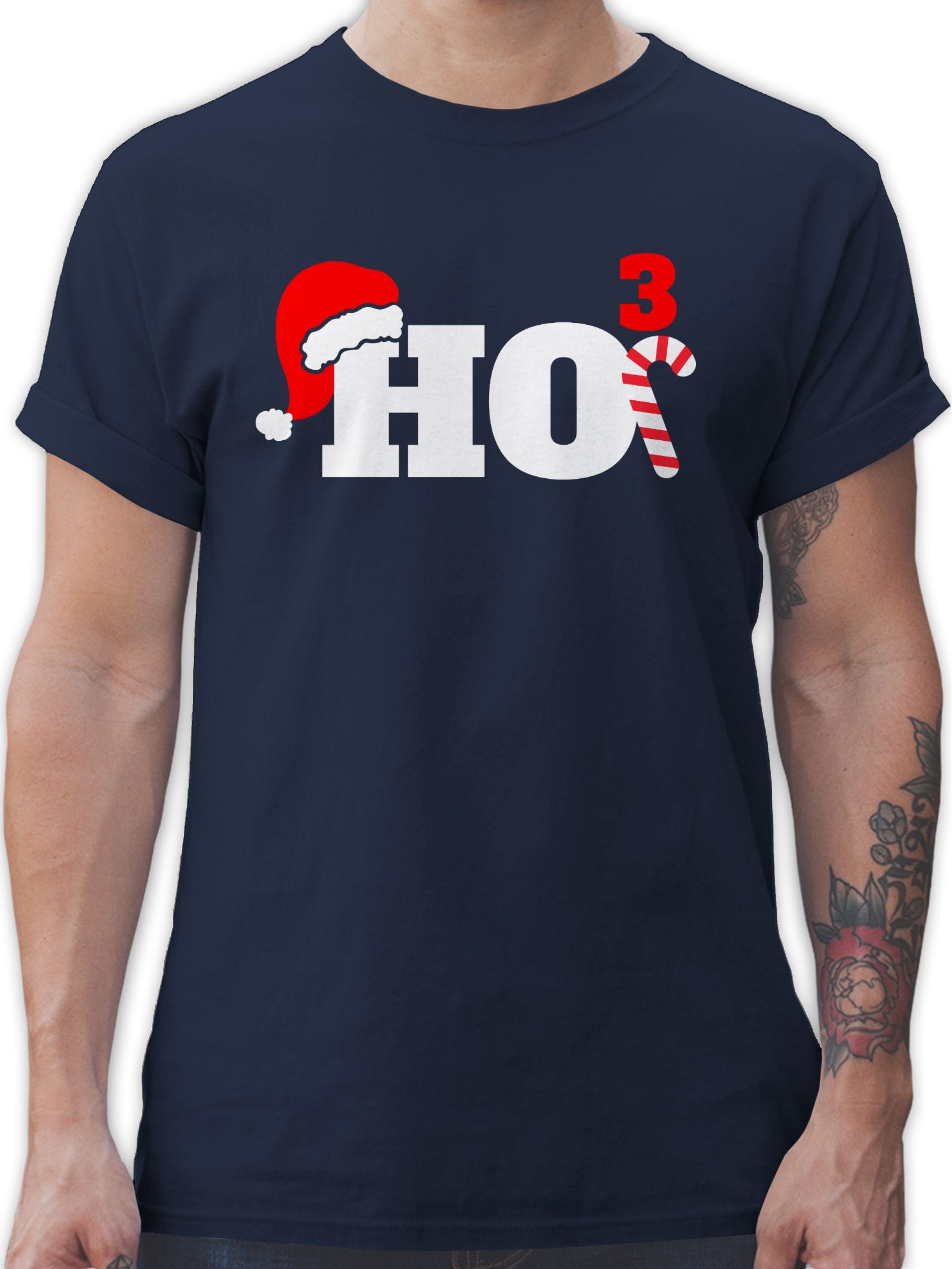Shirtracer T-Shirt HO3 Motiv Weihachten Kleidung 2 Navy Blau