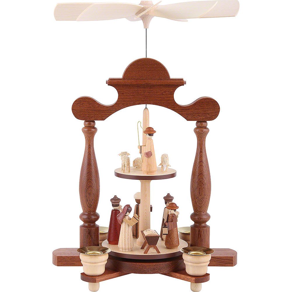 Müller Kleinkunst GmbH Seiffen Weihnachtspyramide 2-stöckige Pyramide Christi Geburt (32cm) von Müller Kleinkunst