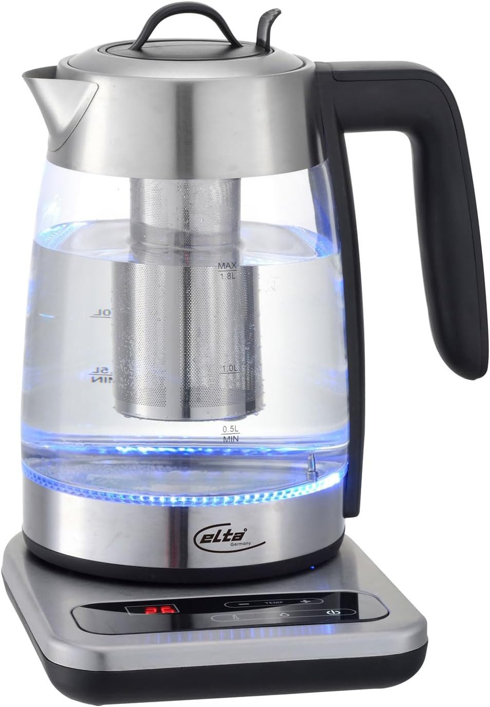 Elta Wasser-/Teekocher 2in1 Combi, 2200 W, Herausnehmbarer Tee-Filter, 7 einstellbare Temperaturen