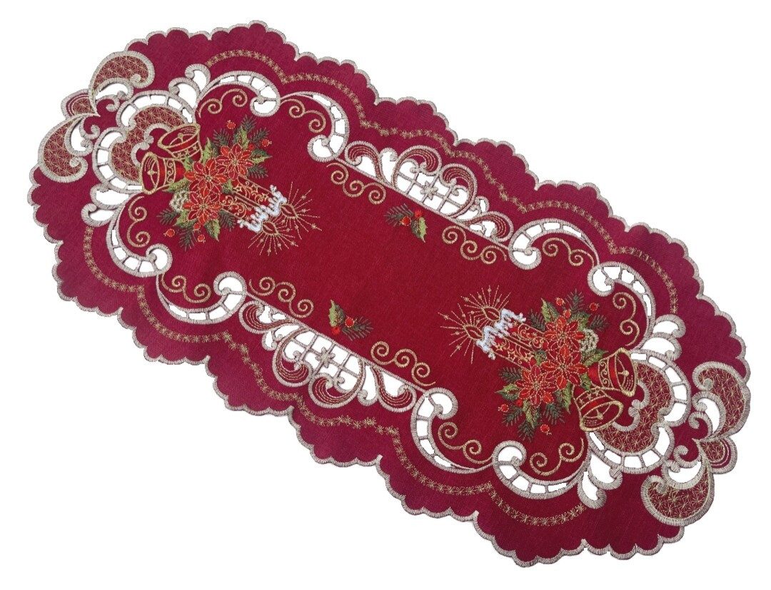 Westernlifestyle Tischdecke Rot- Goldener Traum Weihnachtsdecke Tischläufer günstig online kaufen