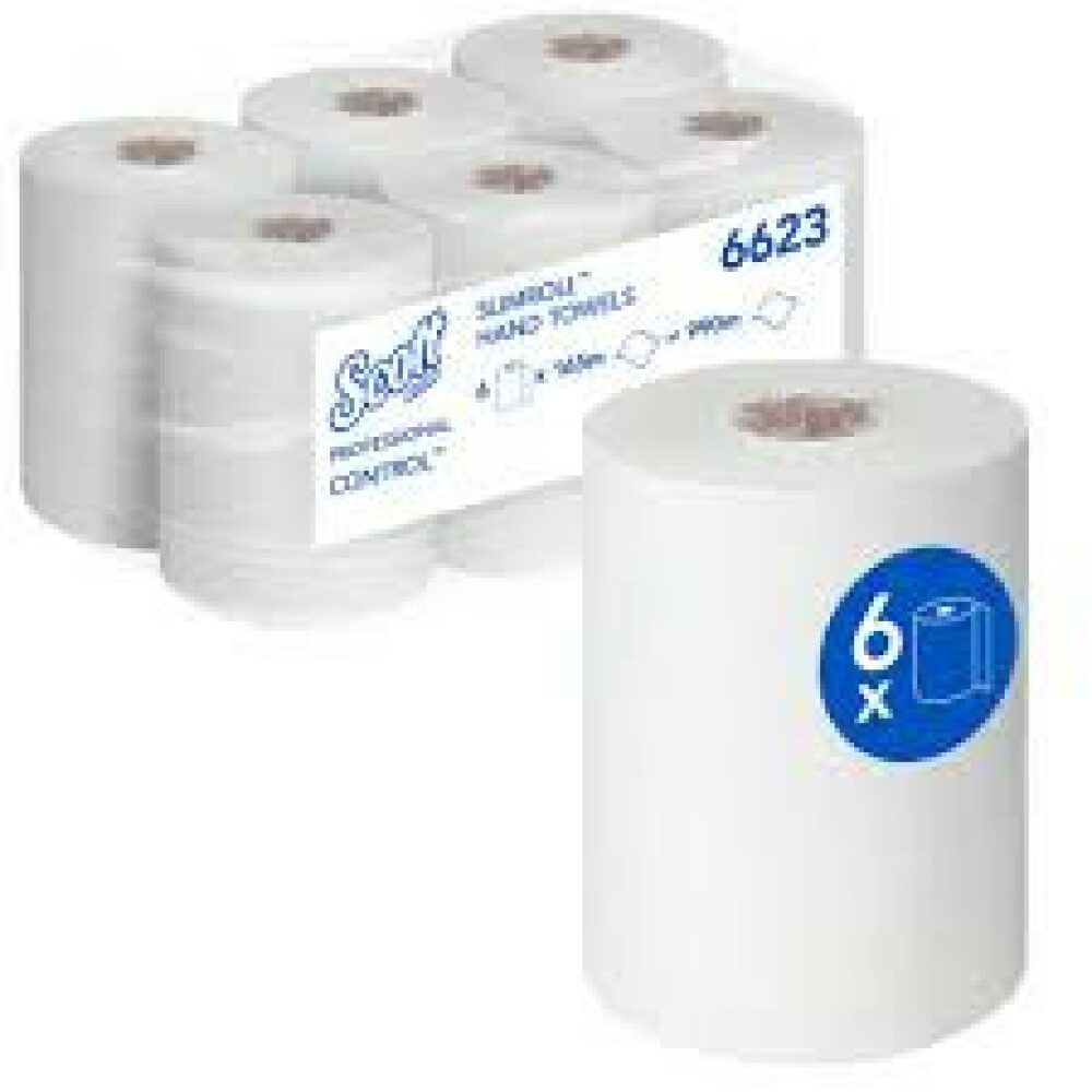 Scott Papierserviette Scott Control Slimroll 6623 Handtuchrolle 1-lagig Weiß - 6 Rollen, (1 St)