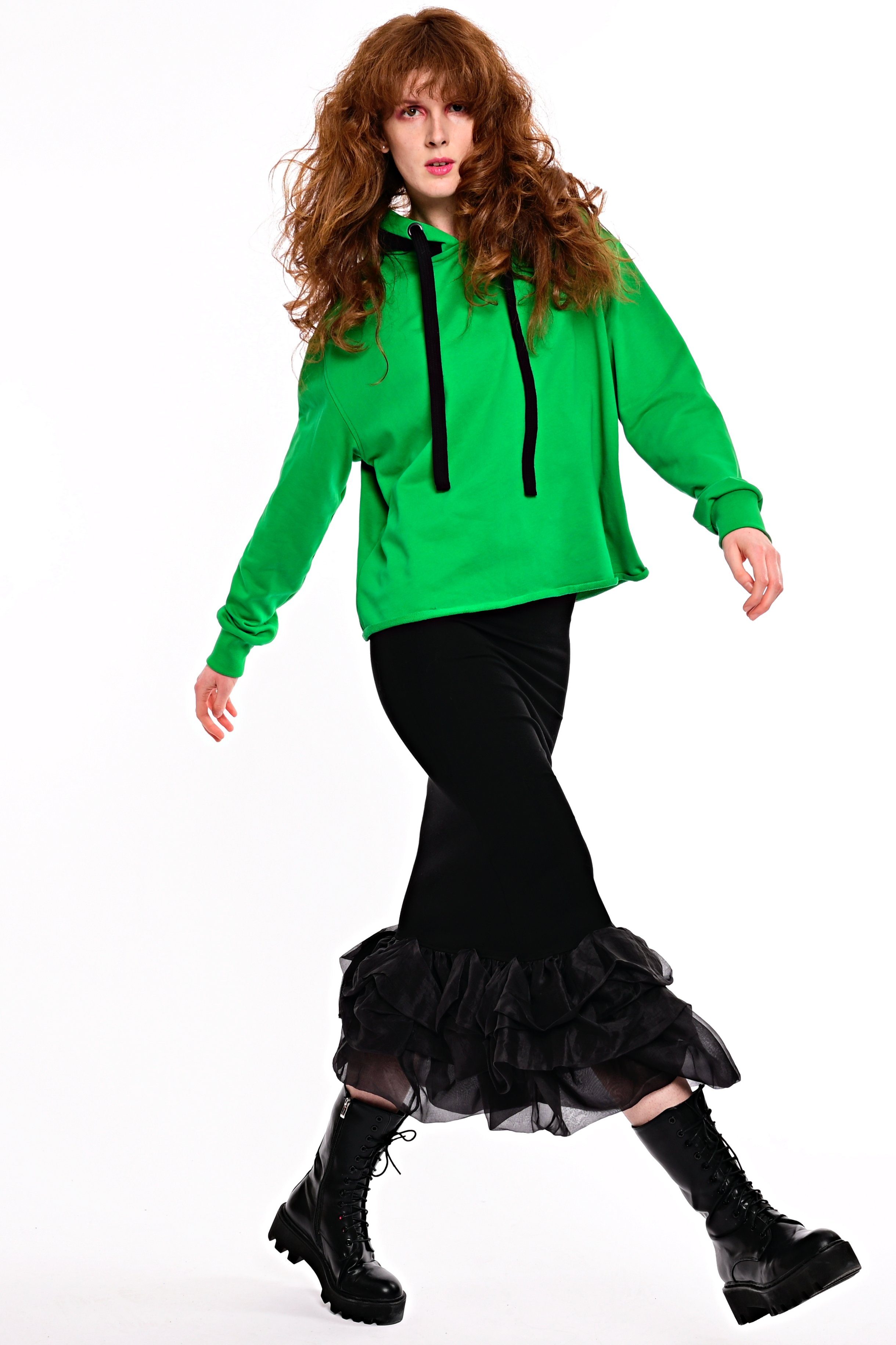 ILAY Lit Kapuzensweatshirt Oversized Holy Hoodie Flash Green- Urban Streetwear Logoband Ilay Lit