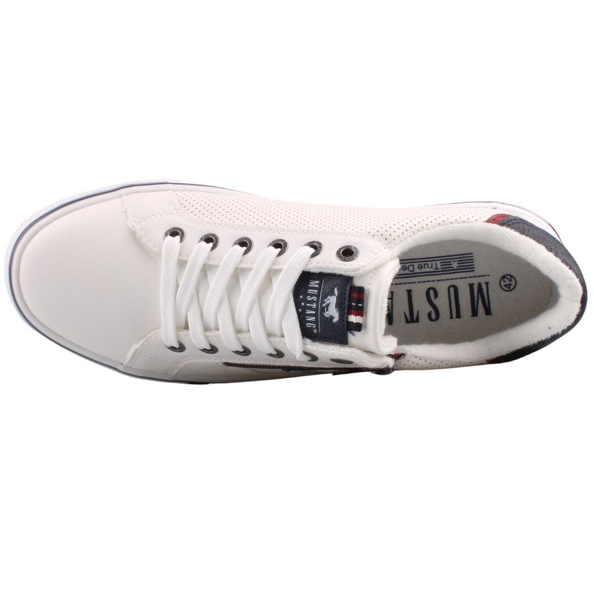 Mustang Shoes 26M0191003-white Sneaker Herren Schürschuh mit Schnürung und Reißverschluss – Bild 5 von 5