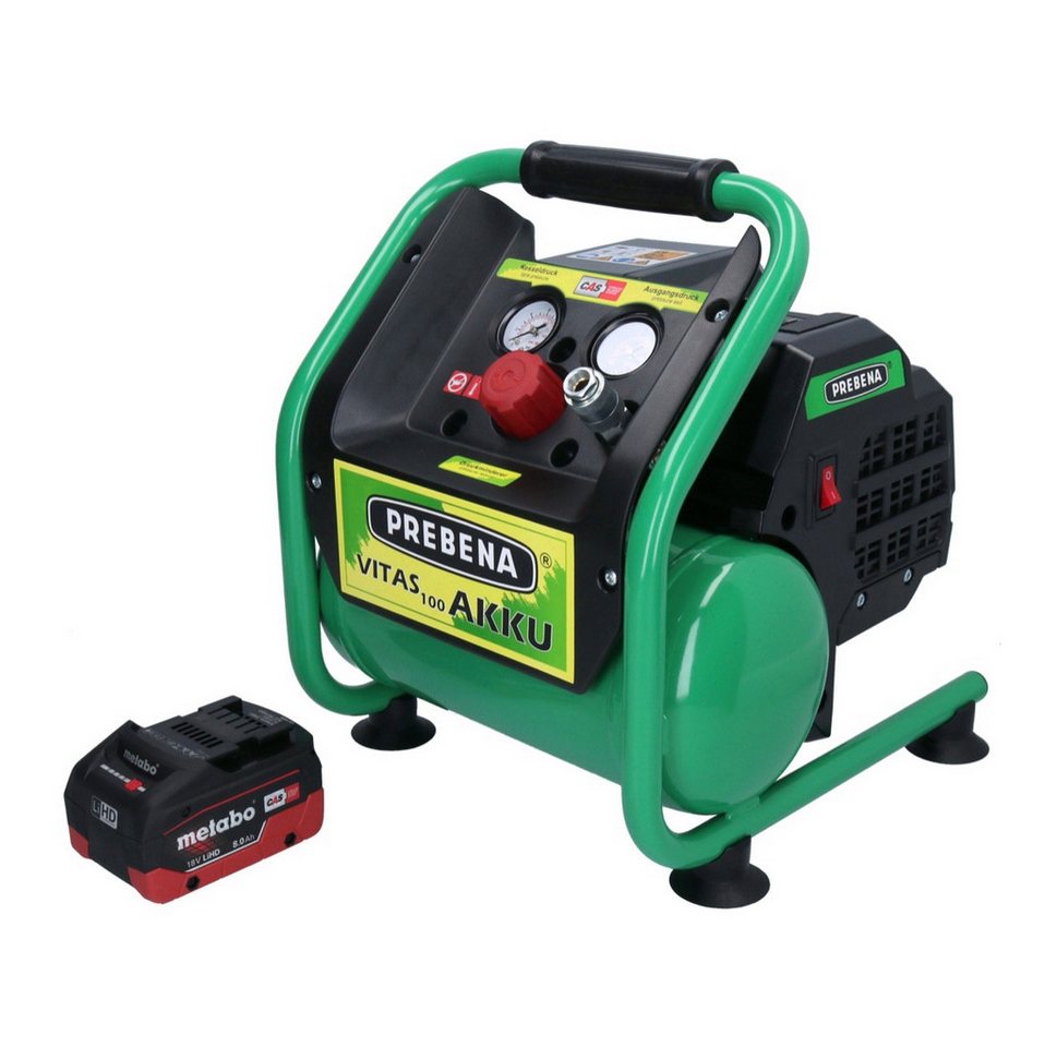 Thumbnail - Prebena Akku-Handkompressor VITAS 100-AKKU Kompressor 18 V 5 l 8 bar CAS Brushless + 1x Akku 8,0