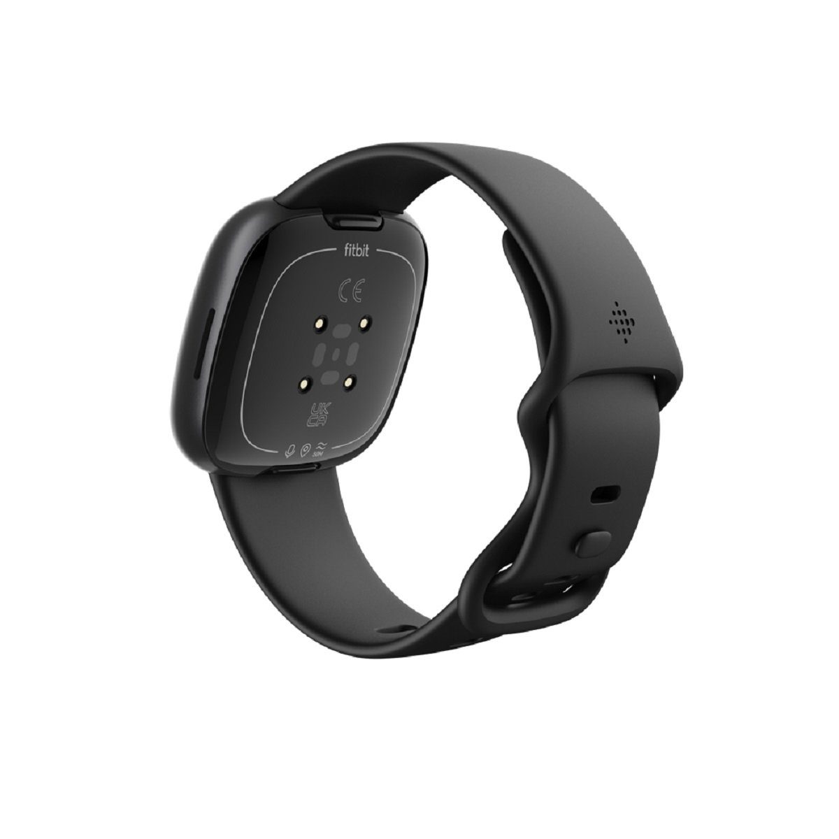 fitbit Sportuhr Fitbit Versa 4 - 40 mm - Carbon-Schwarz - Fitnessuhr Smartwatch, Telefonsuchfunktion, Überwachung der Herzfrequenzvariabilität (HRV)