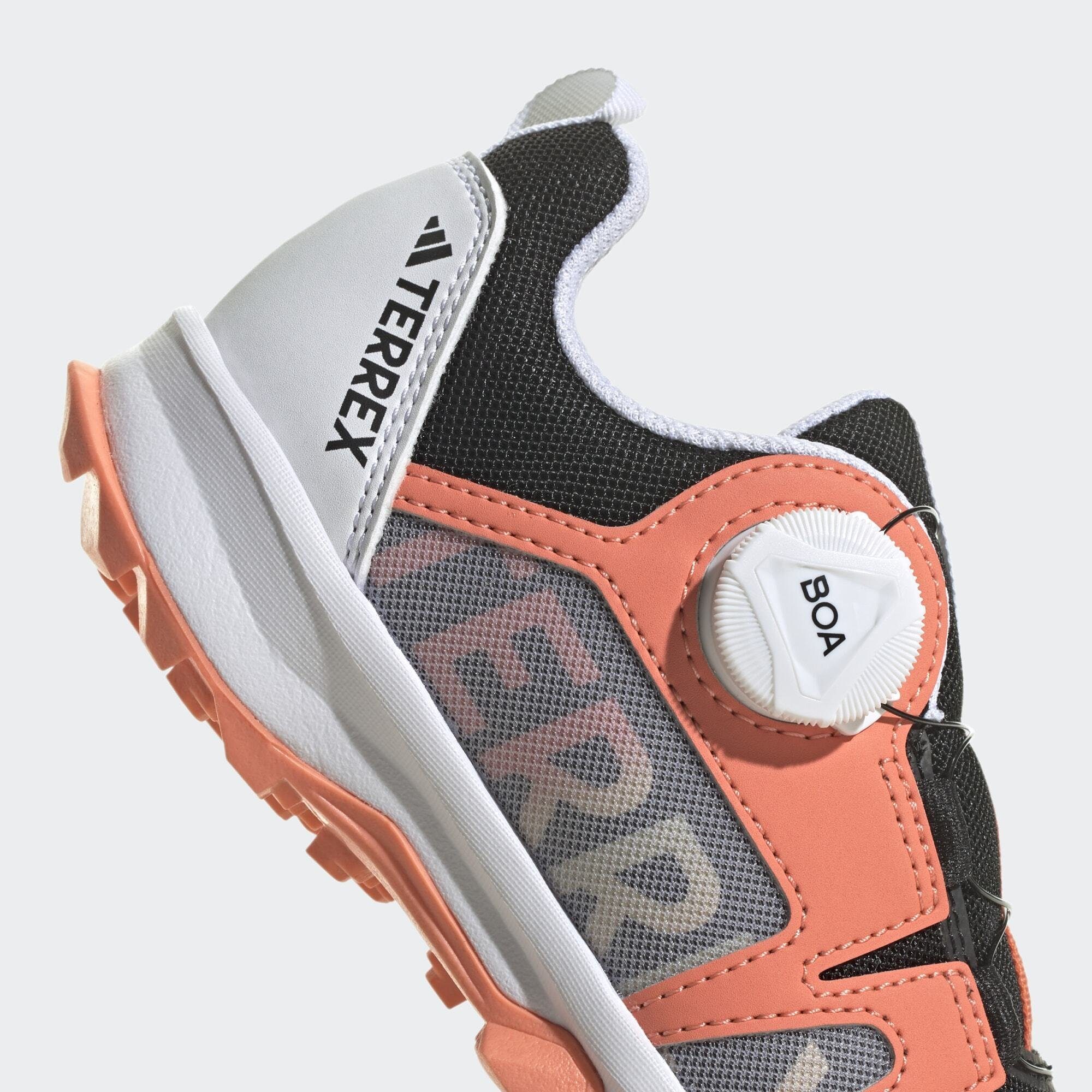 adidas TERREX White / Crystal TRAILRUNNING-SCHUH / TERREX BOA AGRAVIC Core Impact Black Orange Trailrunningschuh