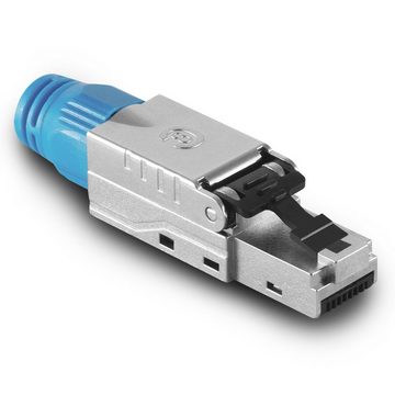 ARLI 10x Cat8.1 Netzwerkstecker RJ45 Stecker + 10x Keystone Modul geschirmt Netzwerk-Adapter zu Verlegekabel, werkzeuglos I Snap-In Verschluss I Abgeschirmtes Gehäuse