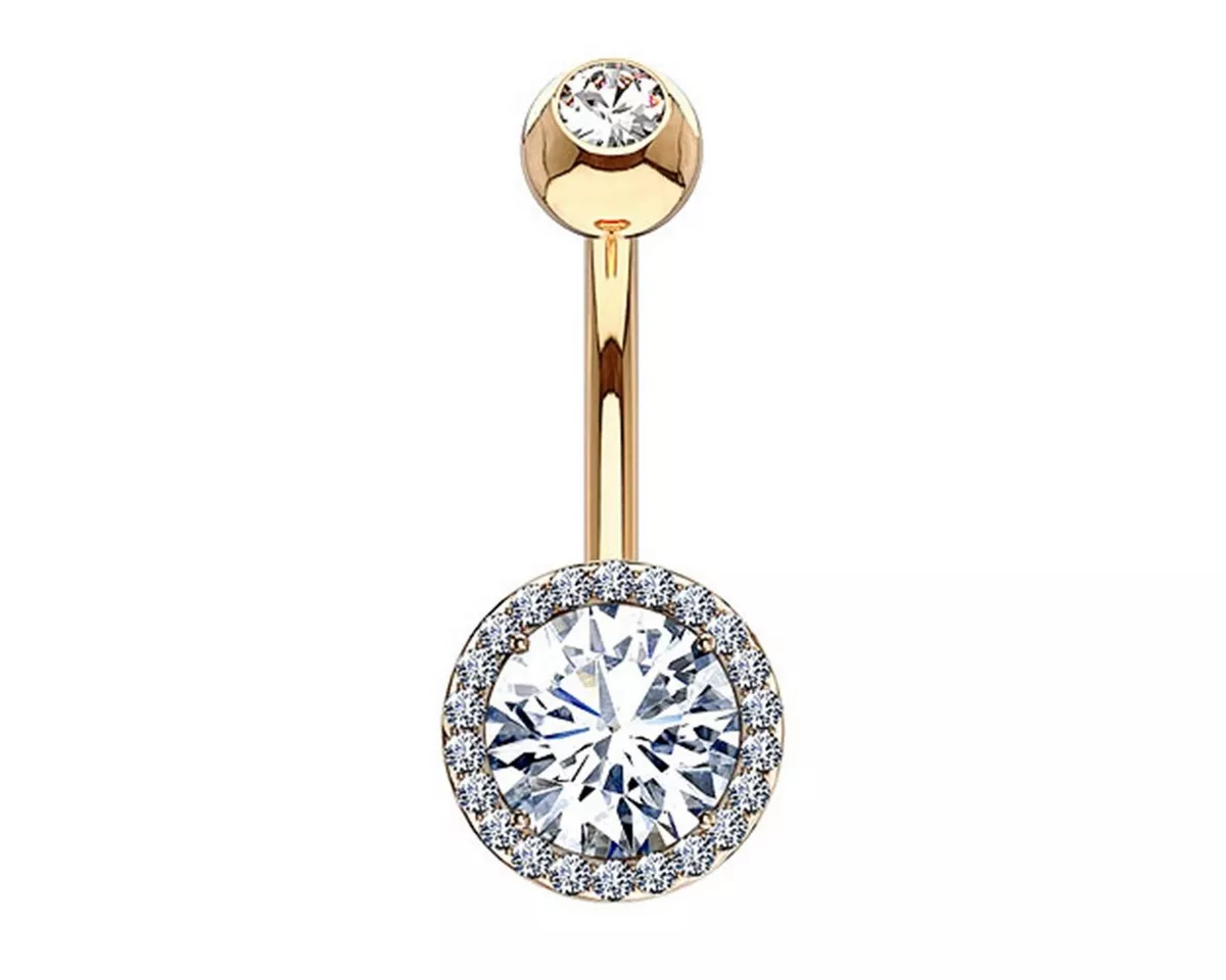 Taffstyle Bauchnabelpiercing Banane Piercing Stecker Chirurgenstahl Doppel Multi Kristalle (Piercing Banane mit Multi-Kristall aus Chirurgenstahl in 3 Farben), Bauchnabelpiercing Bauchpiercing Banane Stecker Anhänger Glitzer
