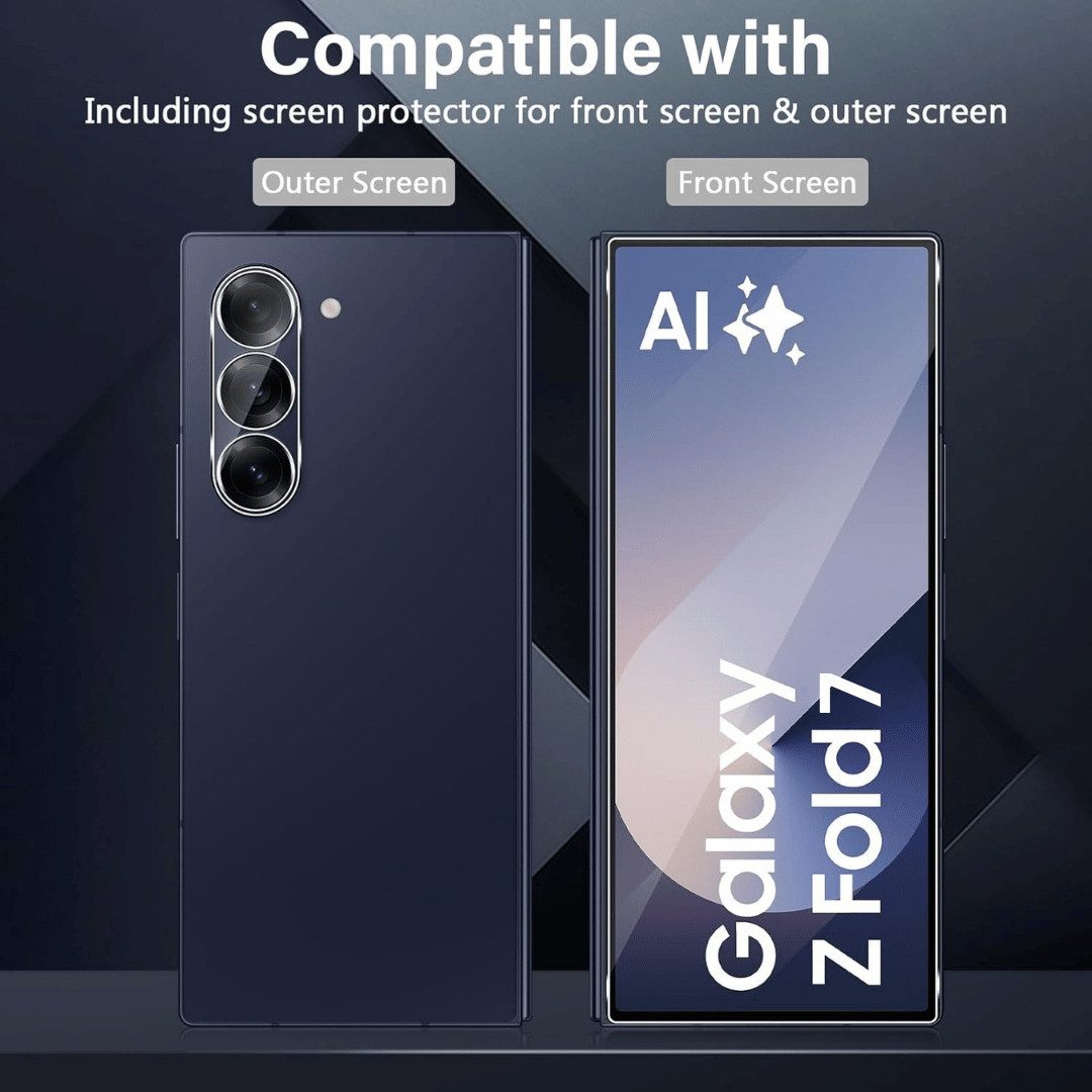 SmartUP Displayschutzglas 6X Schutzglas für Samsung Galaxy Z Fold 7 5G Display Kamera Glasfolie für Samsung Galaxy Z Fold 7 5G, kompletter Rundumschutz