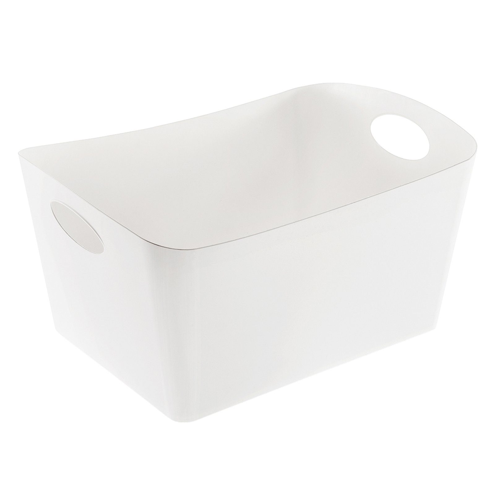 KOZIOL Aufbewahrungskorb Aufbewahrungsbox 15 Liter BOXXX L (Stück, 1 St), Utensilo Wäschekorb Altglassammler Kunststoff Weiß