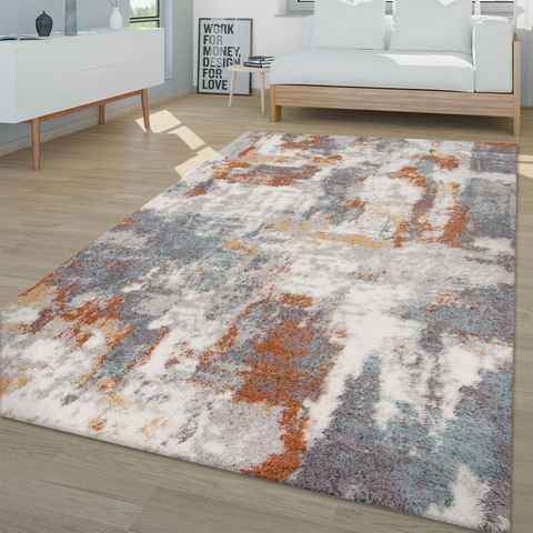 Hochflor-Teppich Wohnzimmer Teppich Hochflor Langflor Abstraktes Design, TT Home, Läufer, Höhe: 34 mm