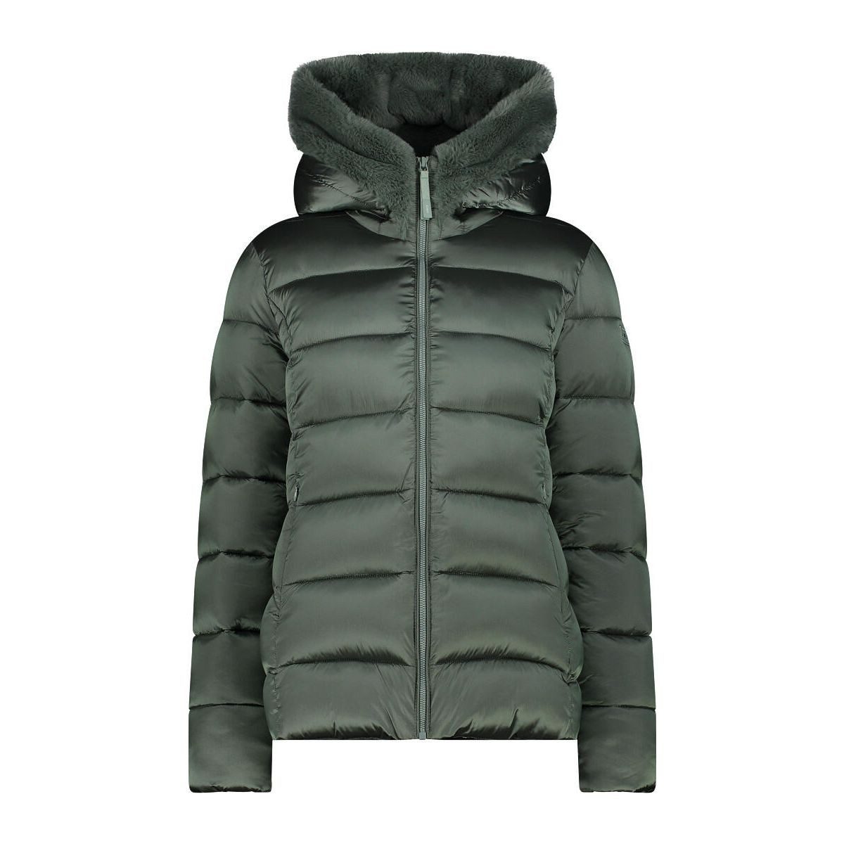 CMP Outdoorjacke Woman Jacket FIX Hood Elegante, wasserabweisende Jacke mit Feel Warm Flock Wattierung und