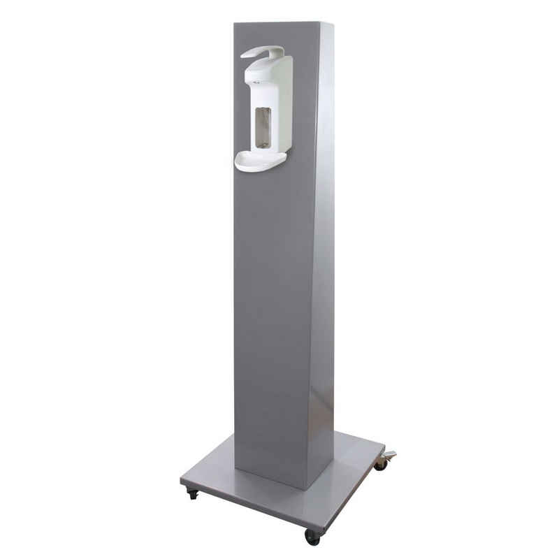 GERSO Hygiene-Station kompakt in RAL 9006 Desinfektionsmittelspender-Ständer
