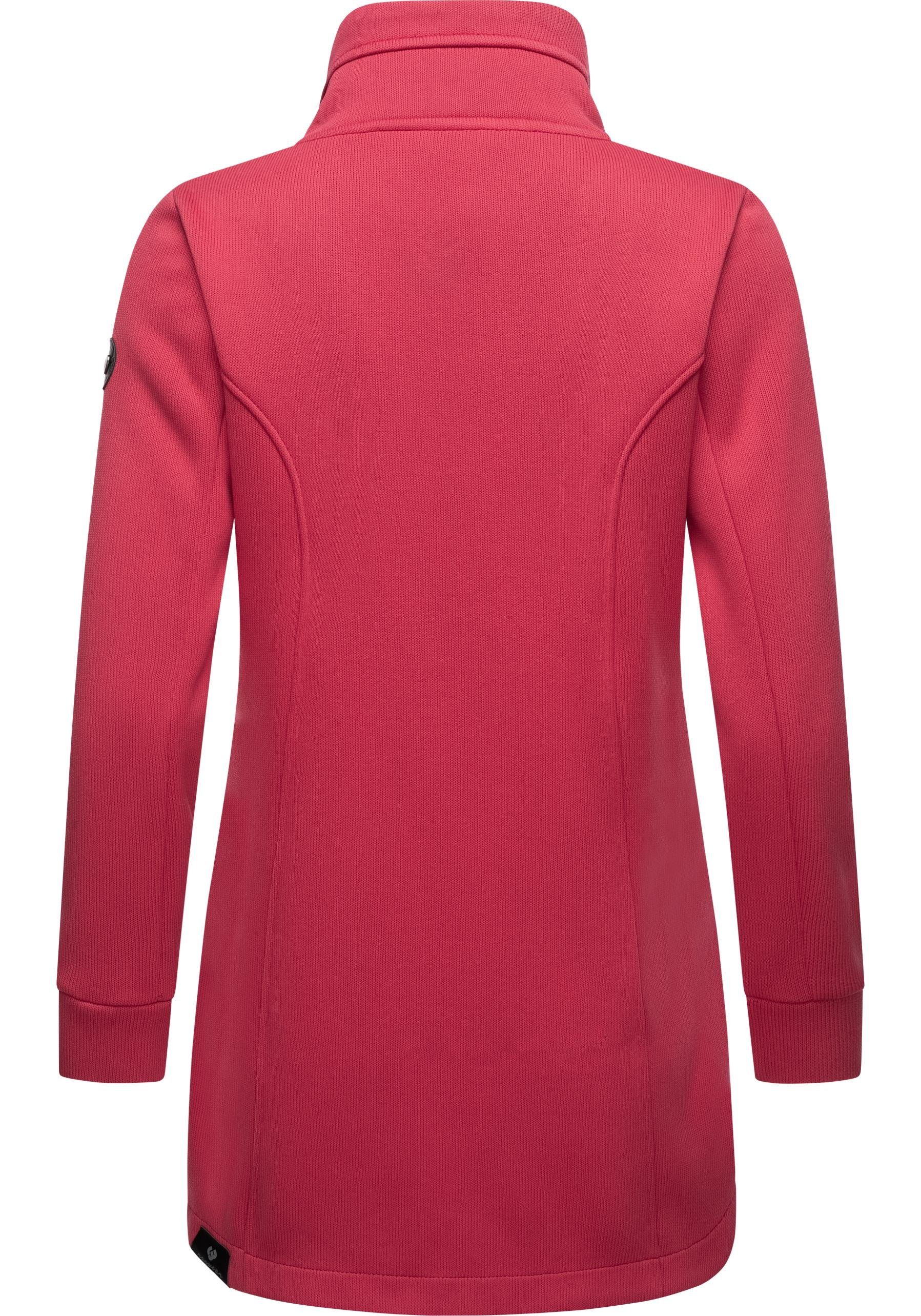 Ragwear Sweatjacke Letrice Bonded Elegante Zip-Jacke mit hohem Kragen in Feinstrickoptik