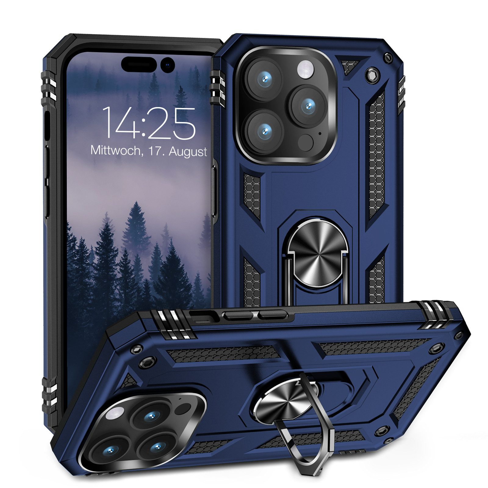 Tec-Expert Handyhülle Outdoor Cover Hülle für Apple iPhone 14 Pro 6.1 Zoll, 6.1, Premium Hülle aus verstärktem Polycarbonat