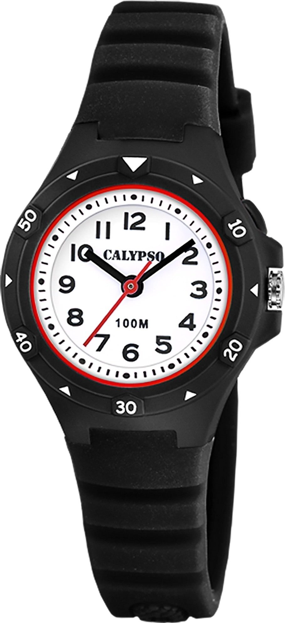 CALYPSO WATCHES Quarzuhr Calypso Kinder Jugenduhr Kautschuk, (Analoguhr), Kinder, Jugenduhr rund, Kautschukarmband schwarz, Fashion