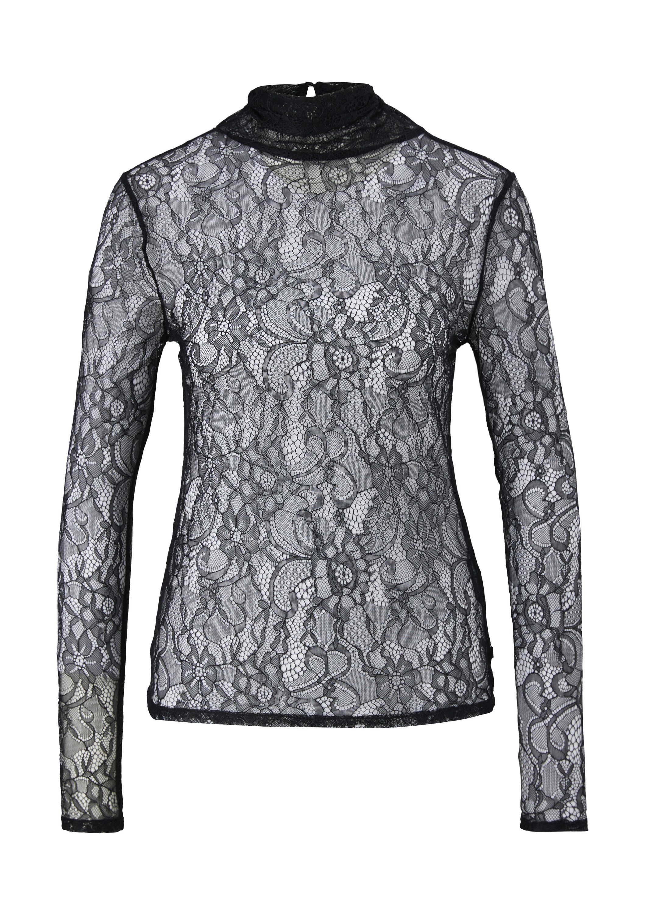 QS Langarmshirt T-Shirt Semitransparentes Shirt aus Spitze günstig online kaufen