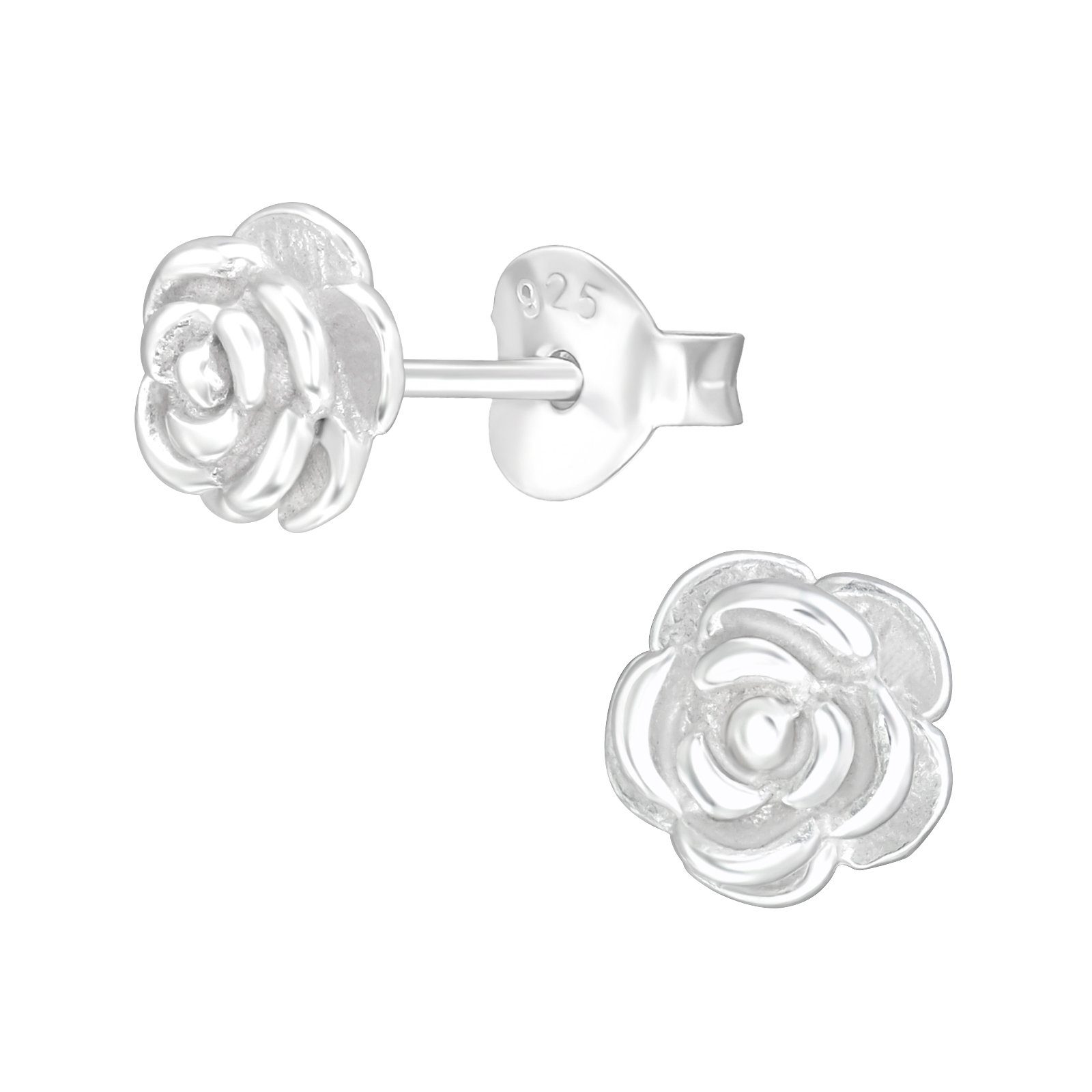 BUNGSA Ohrstecker-Set Ohrstecker Rose aus Stück), Paar (1 Damen 2-tlg), Silber (2 Ohrringe 925 Ohrschmuck