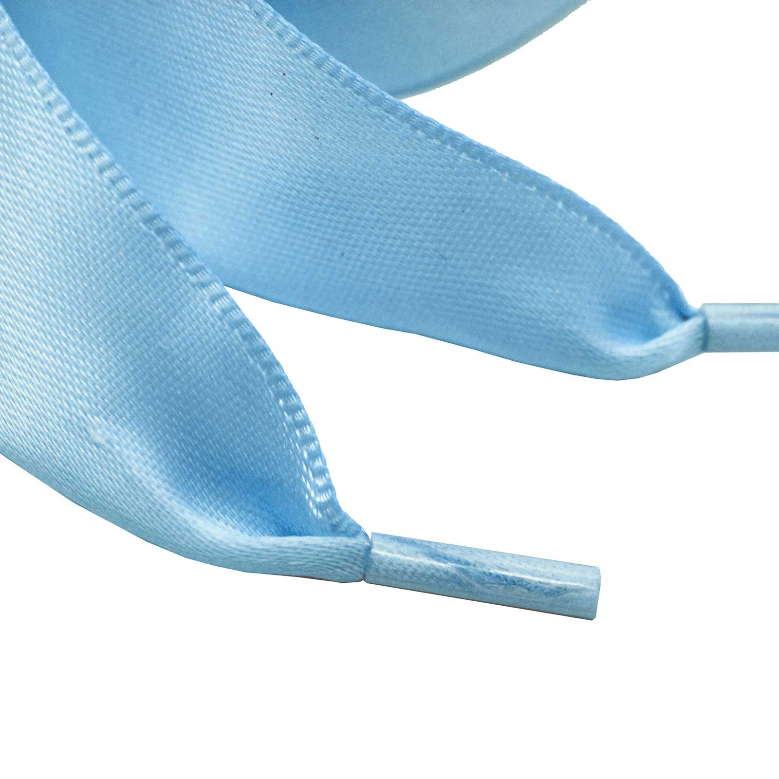 maDDma Schnürsenkel 1 Paar Schnürsenkel Satin 110cmx19mm Bekleidungskordel Kordel, 110 x 1.9 cmhellblau