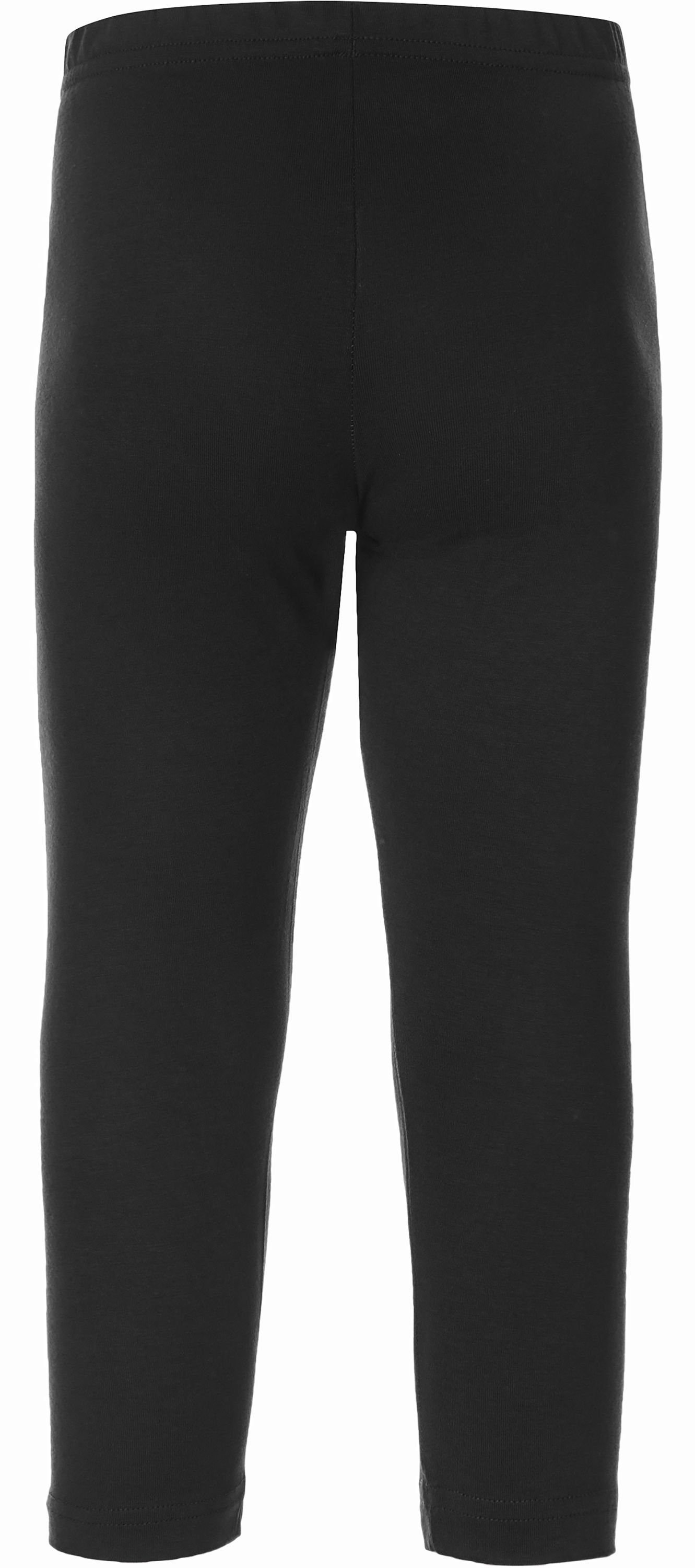 3/4 Schwarz (1-tlg) Leggings Mädchen Capri MS10-226 Bund Merry Style elastischer Leggings aus Baumwolle