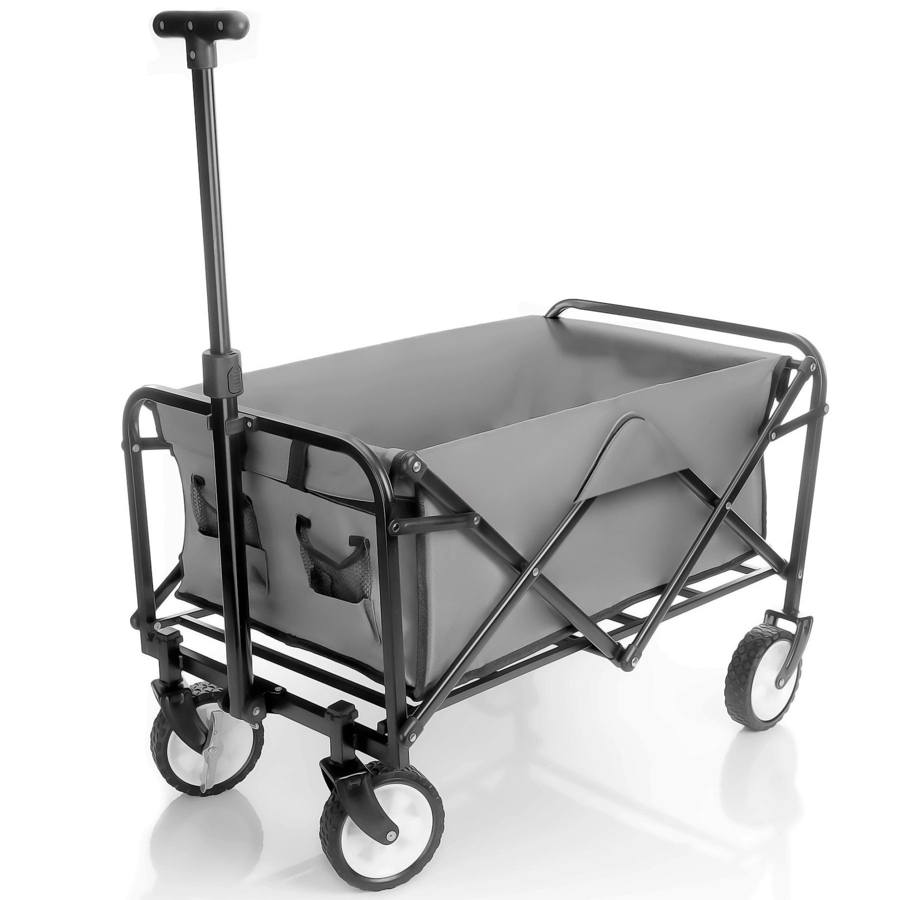 BigDean Bollerwagen faltbar belastbar bis 80kg Bollerwagen platzsparend zusammenklappbar (Packung, 1-tlg., Bollerwagen), Faltbar, Platzsparend