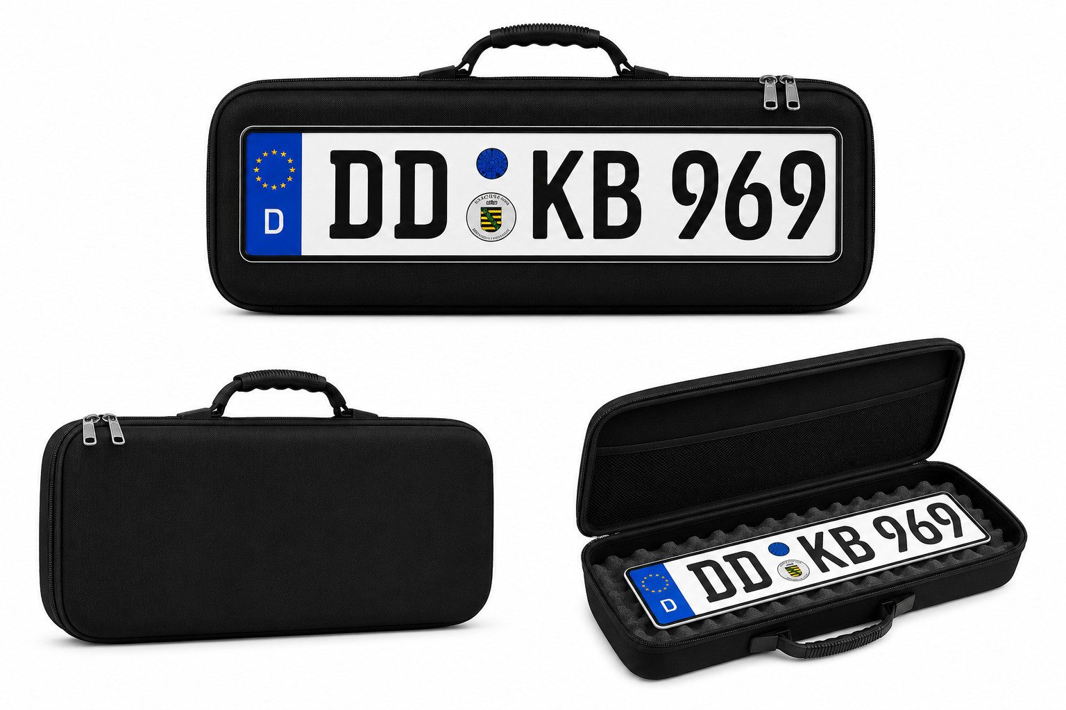 Kummert Business Kennzeichenhalter KFZ Kennzeichentasche / Nummernschildtasche Hardcase-Ausführung, (1-St), für KFZ-Händler und Autohäuser, Zulassungsdienste, Werkstätten
