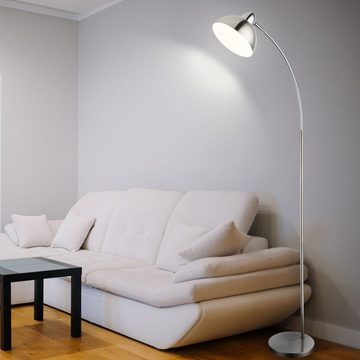 etc-shop LED Stehlampe, Leuchtmittel inklusive, Warmweiß, Bogen Leuchte Chrom Steh Lampe Wohn Schlaf Zimmer Strahler