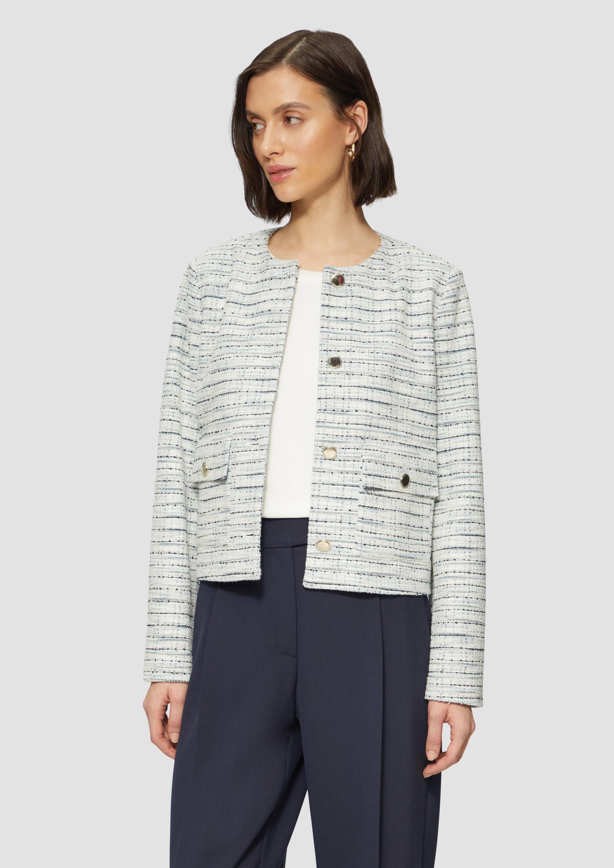 s.Oliver Jackenblazer Indoor-Blazer Gefütterte Bouclé-Jacke mit Zierknöpfen günstig online kaufen