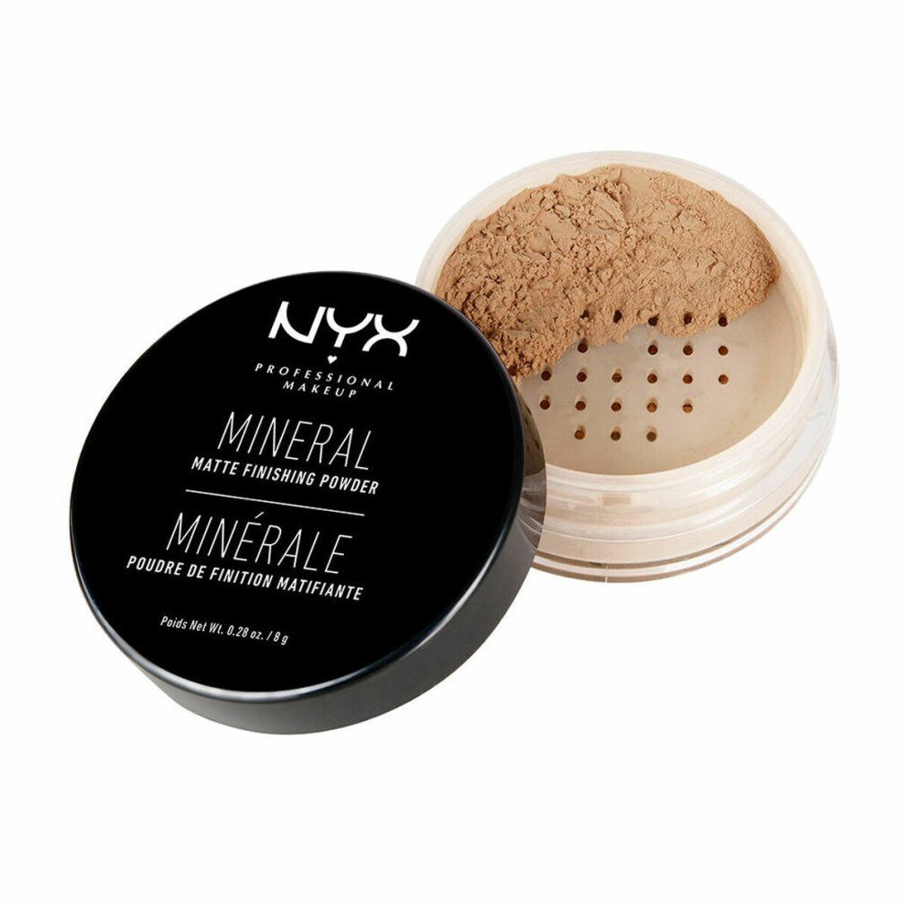 Nyx Professional Make Up Puder MINERAL matte finishing powder #medium/dark  8 gr, Medium/Dark Farbton - Ideal für alle Hauttypen