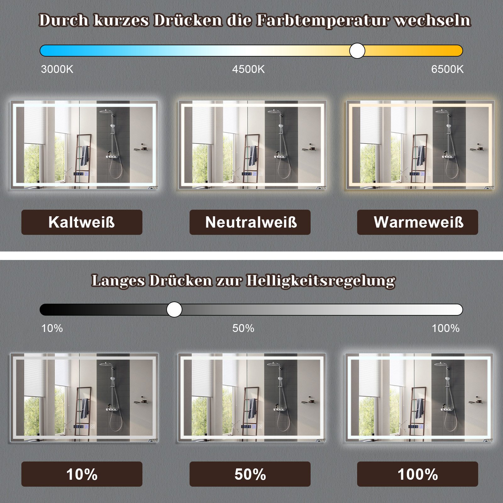 Nettlife Badspiegel mit Beleuchtung Bad LED günstig online kaufen