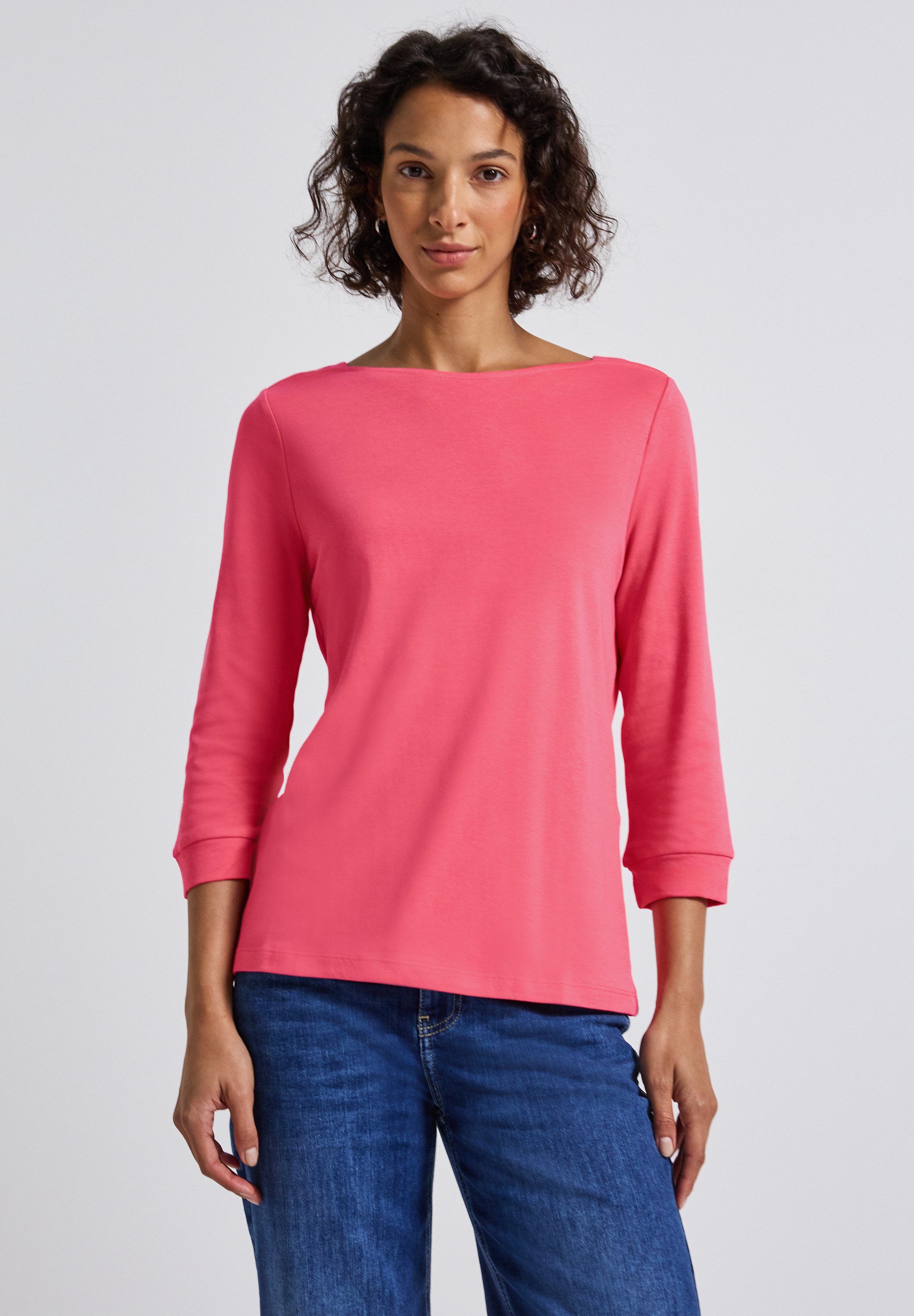 STREET ONE 3/4-Arm-Shirt aus reiner Baumwolle günstig online kaufen